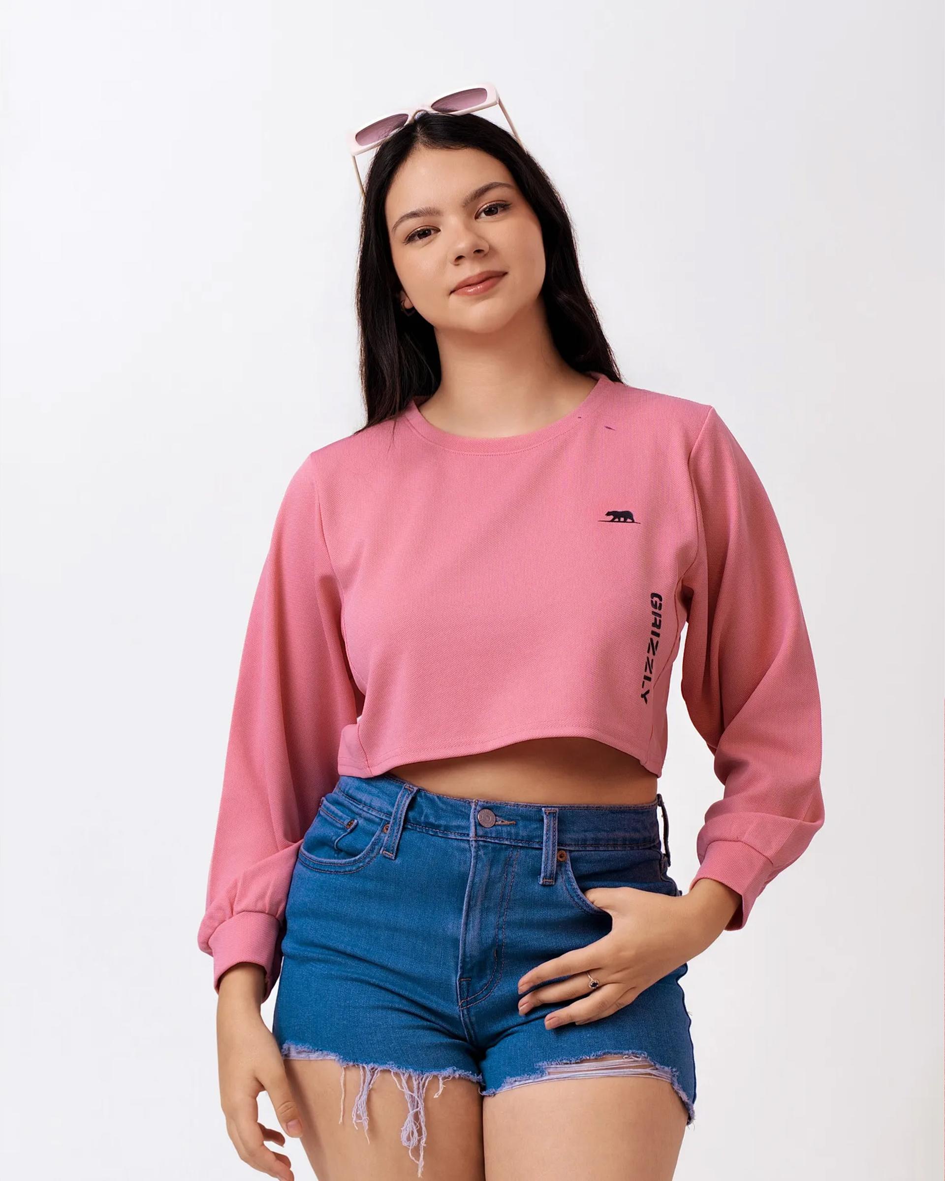 pink-waffleknit-cropped-longsleeve-sweatshirt