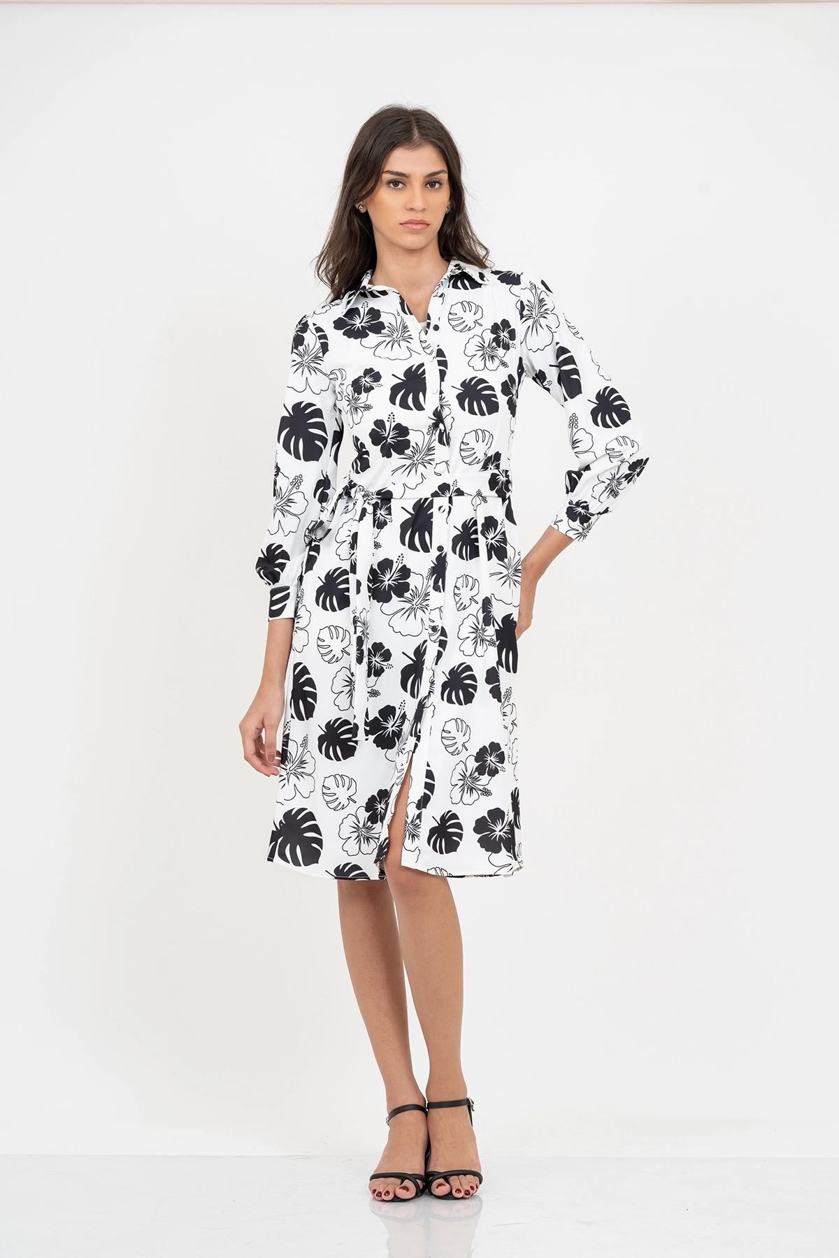 floral-printed-aline-shirt-dress