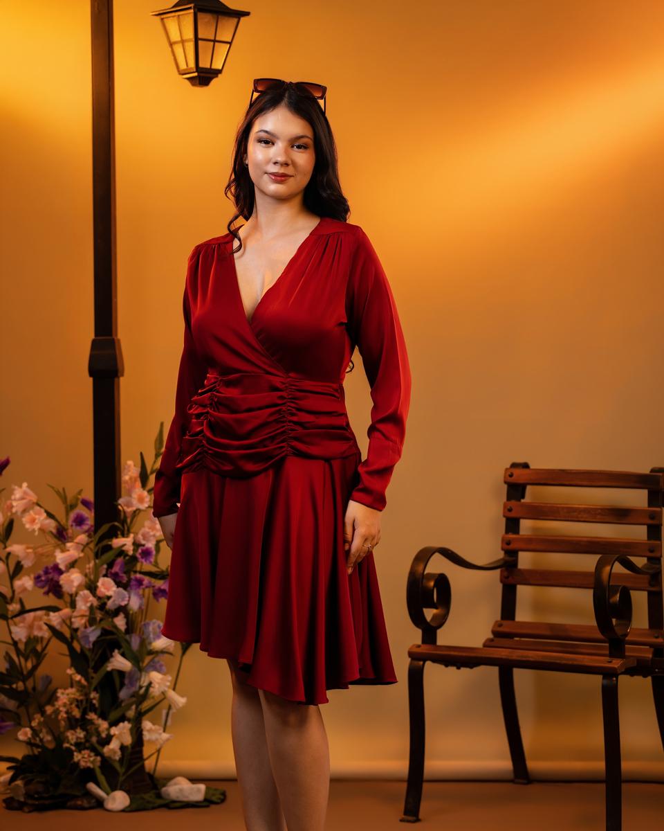 wine-satin-draped-mini-frock