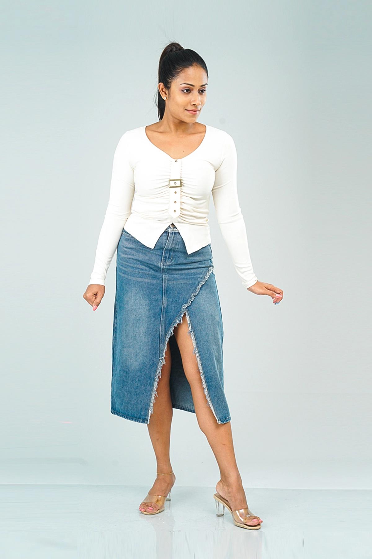 front-slit-denim-skirt
