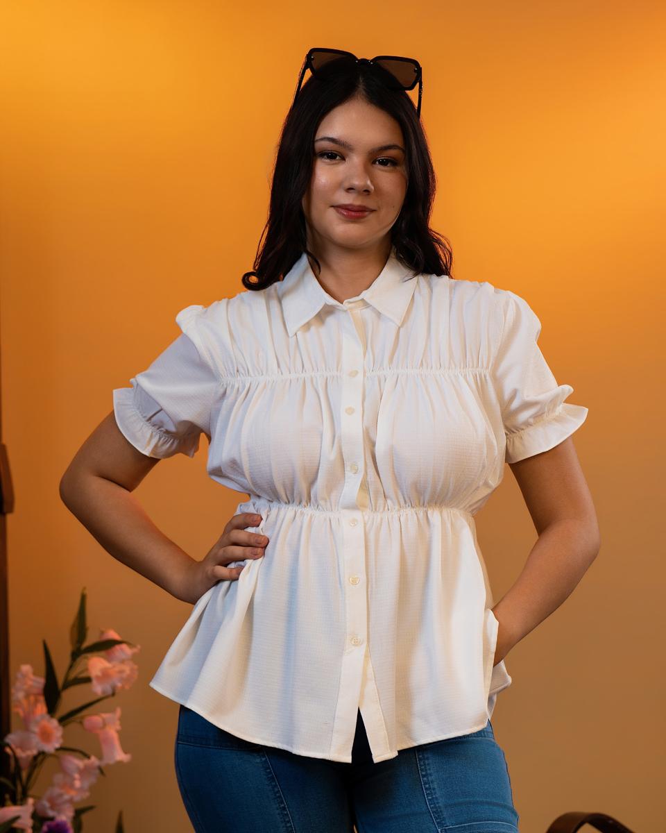 white-puffcuff-gathering-blouse