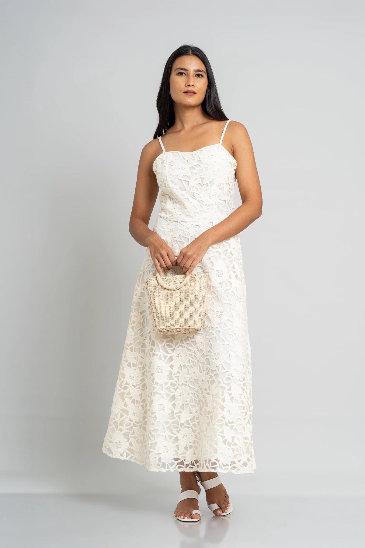 womens-cream-lace-spaghetti-straps-midi-dresses
