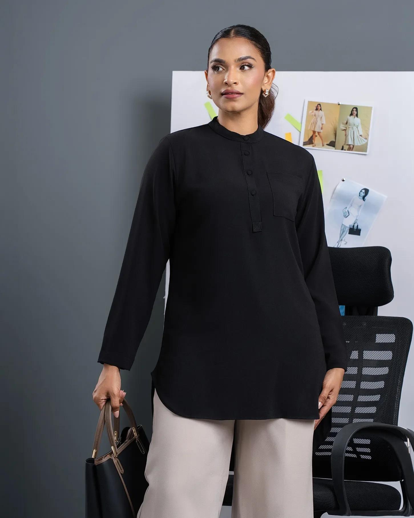 noir-buttondown-kurti
