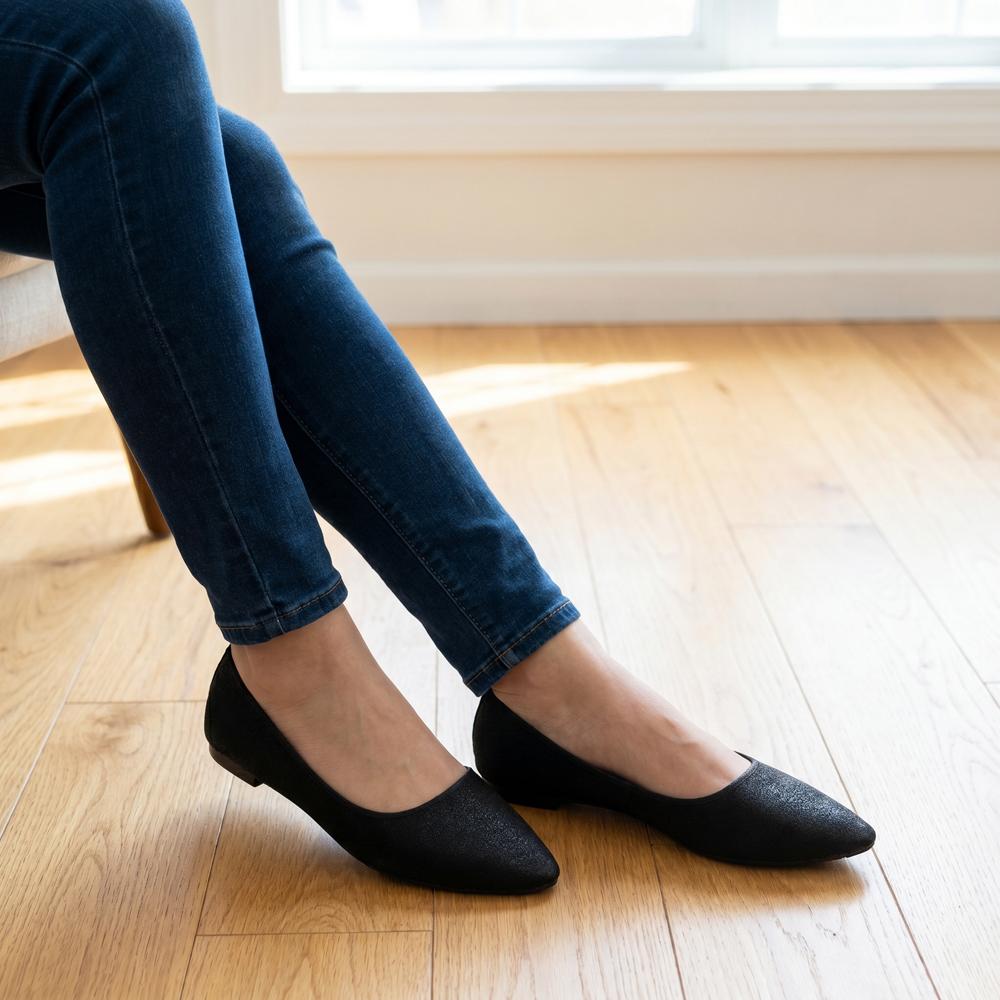 textured-black-flat-shoes-