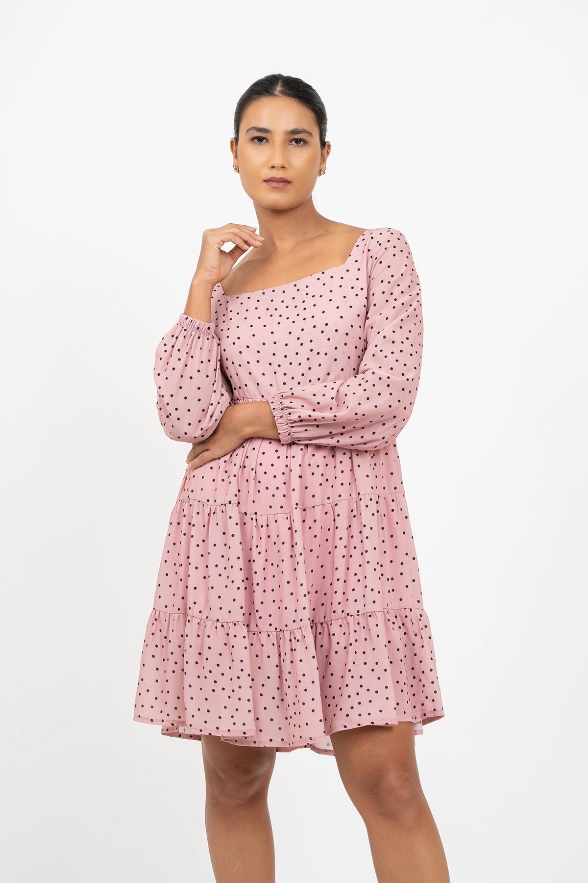 fine-pattern-waisted-mini-dress