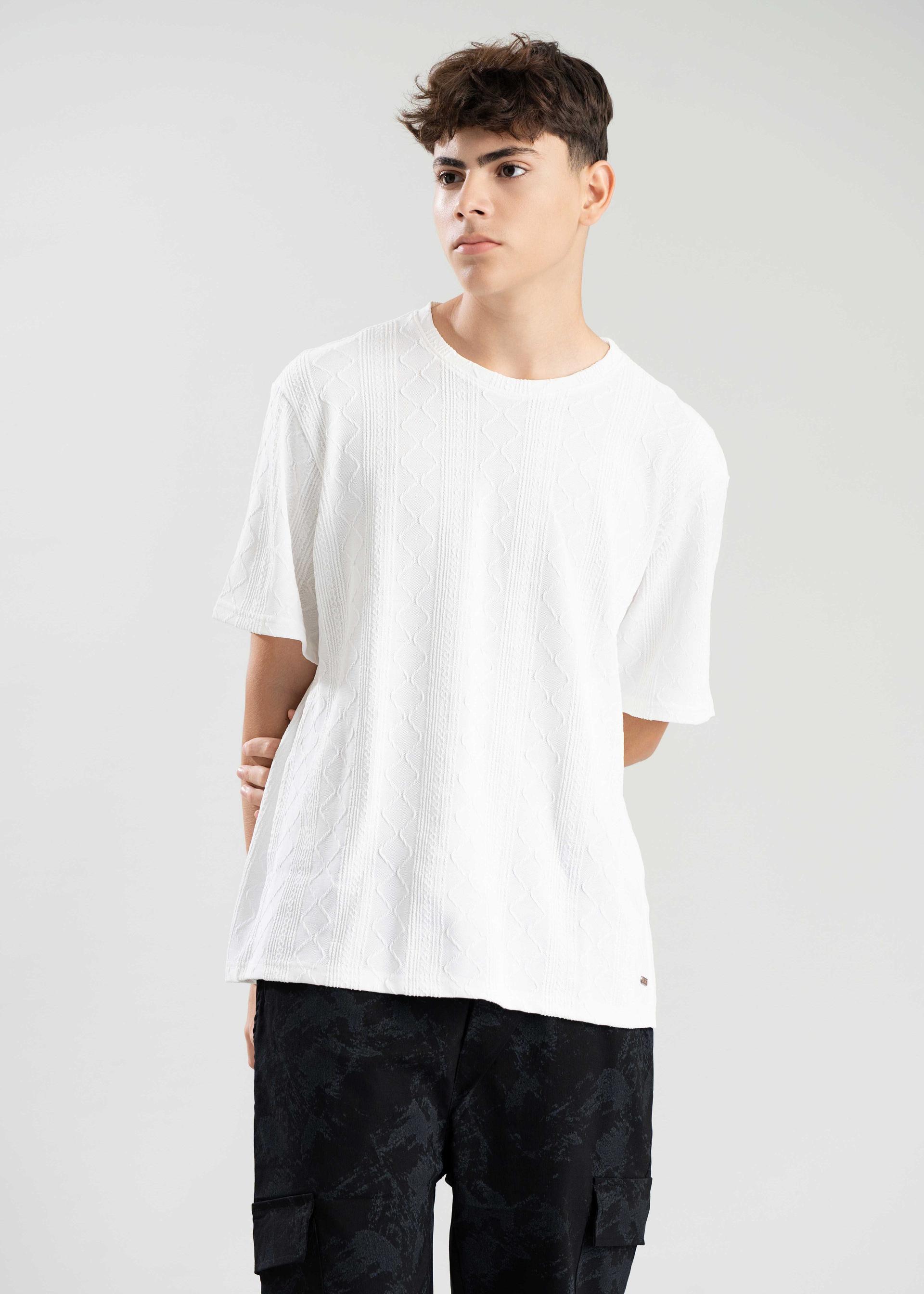 mens-white-textured-crew-neck-tshirt