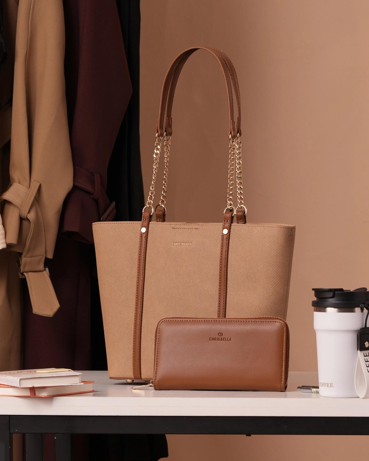 chrisbella-chainstrap-canvas-tote-bag-and-wallet-set