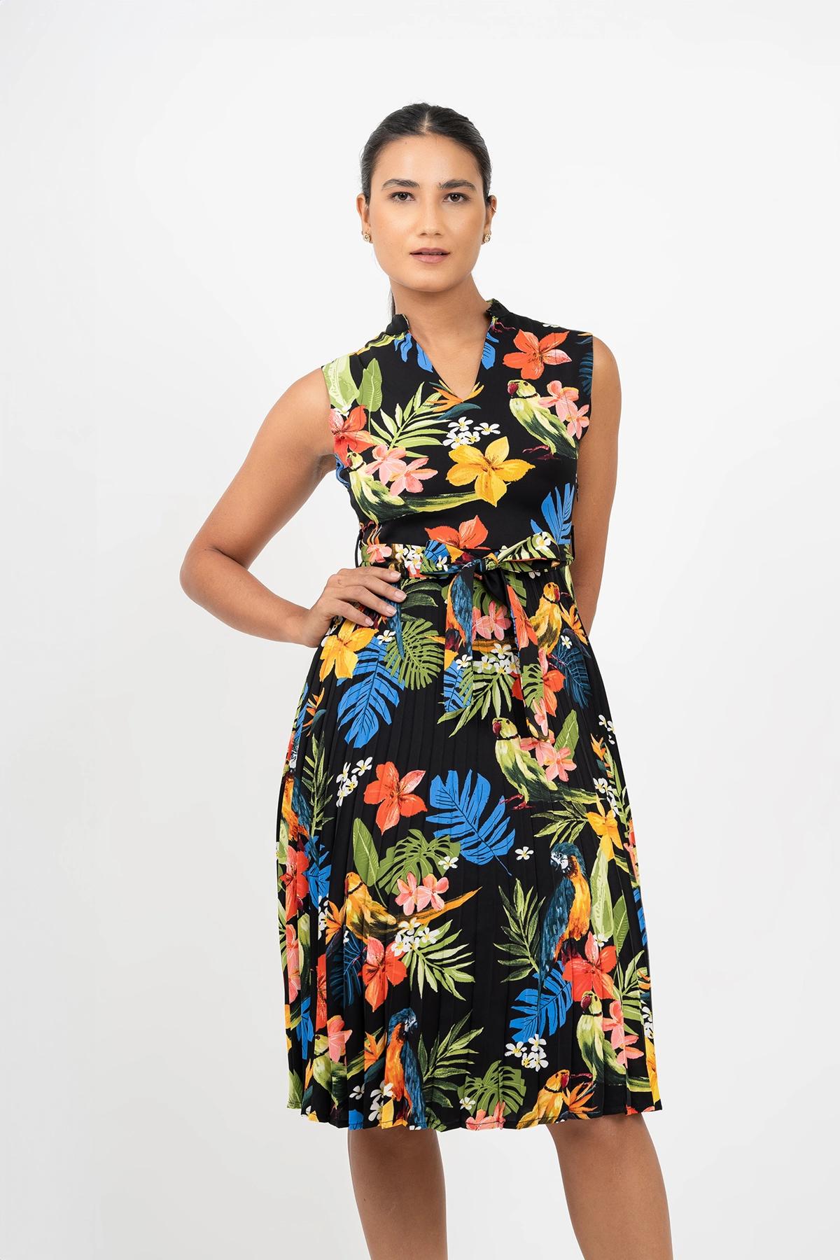 multi-floral-print-sleeveless-midi-dress