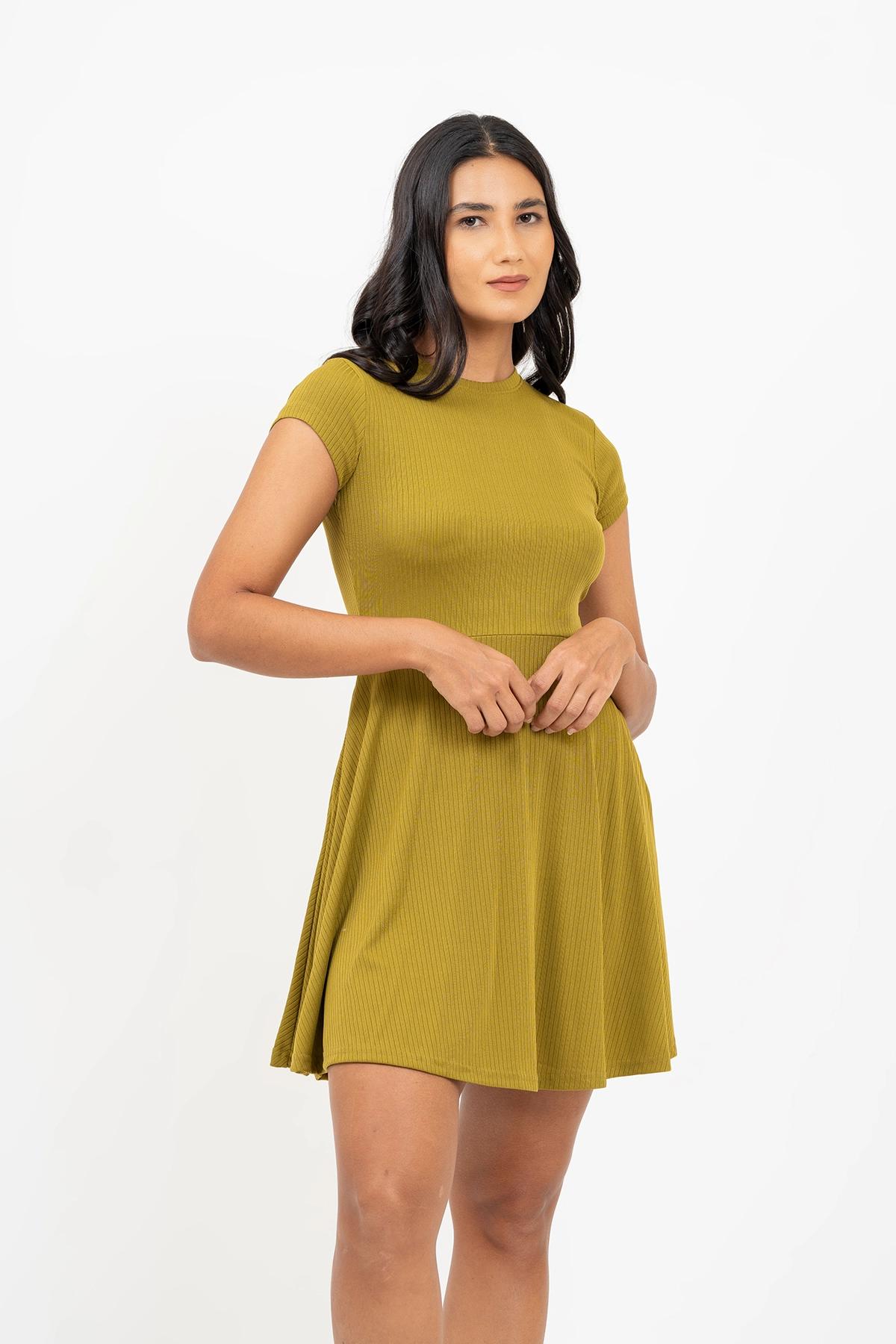 women-aline-yellow-green-dress