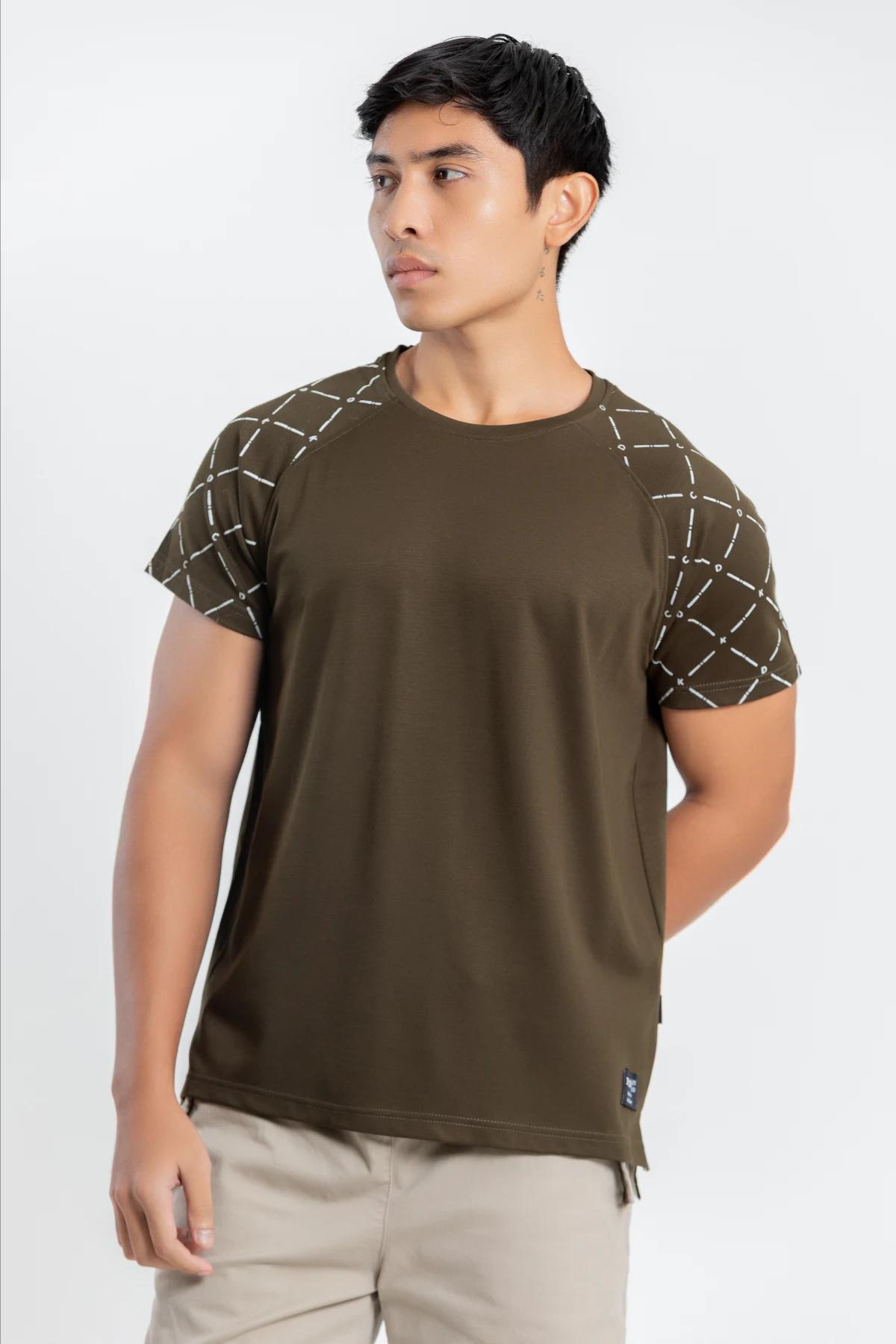 men-new-design-round-neck-green-tshirt