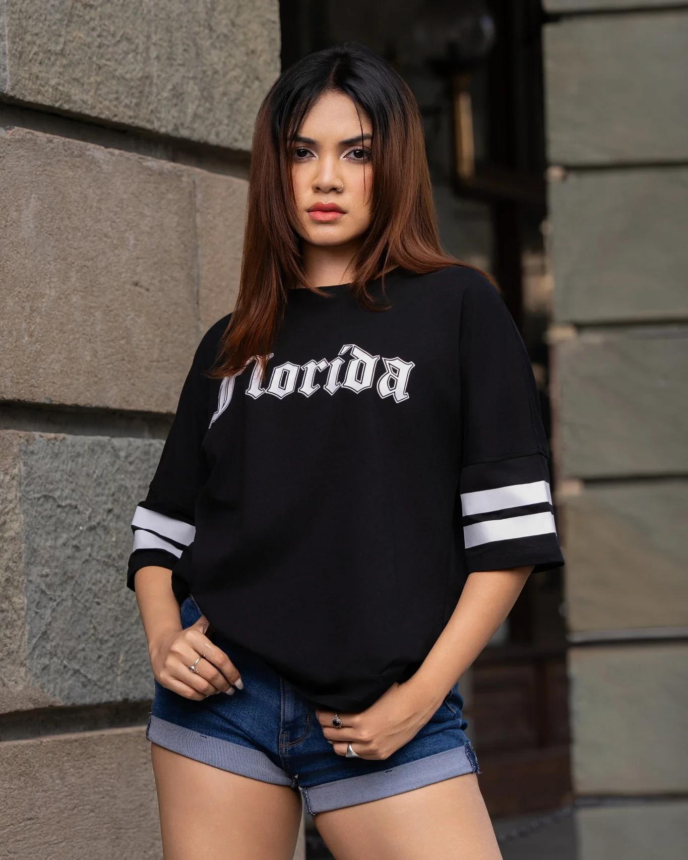 black-florida-old-english-stripe-sleeve-tee