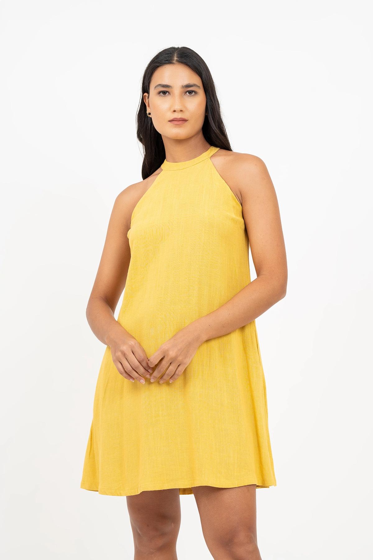 classic-yellow-tieback-halter-neck-dress