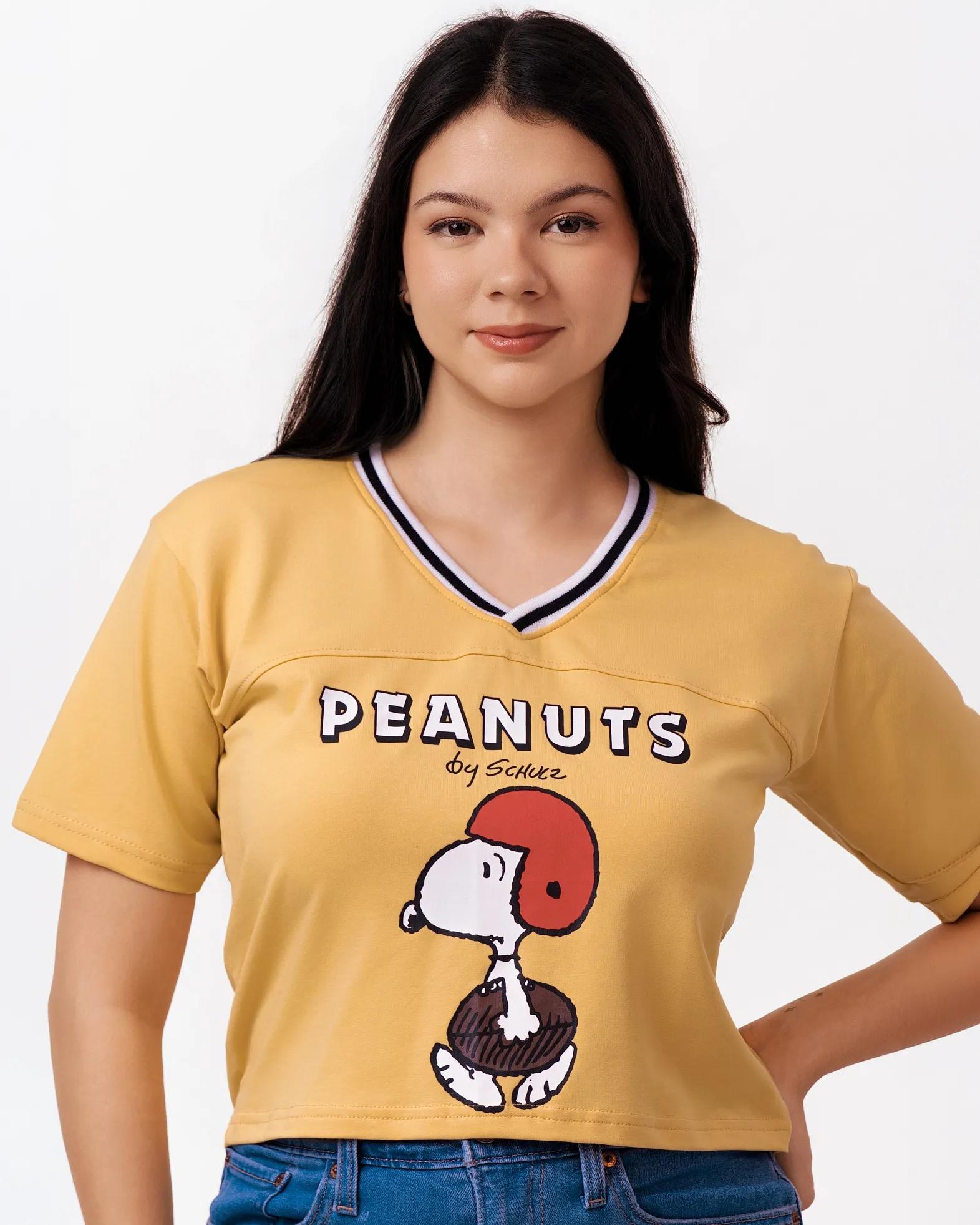 yellow-peanuts-snoopy-stripe-vneck-jersey-tee