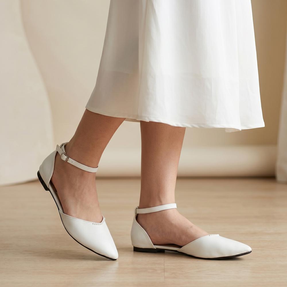 shiny-white-ballerina-flats