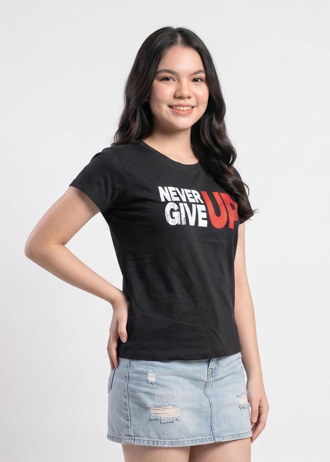 black-never-give-up-tshirt