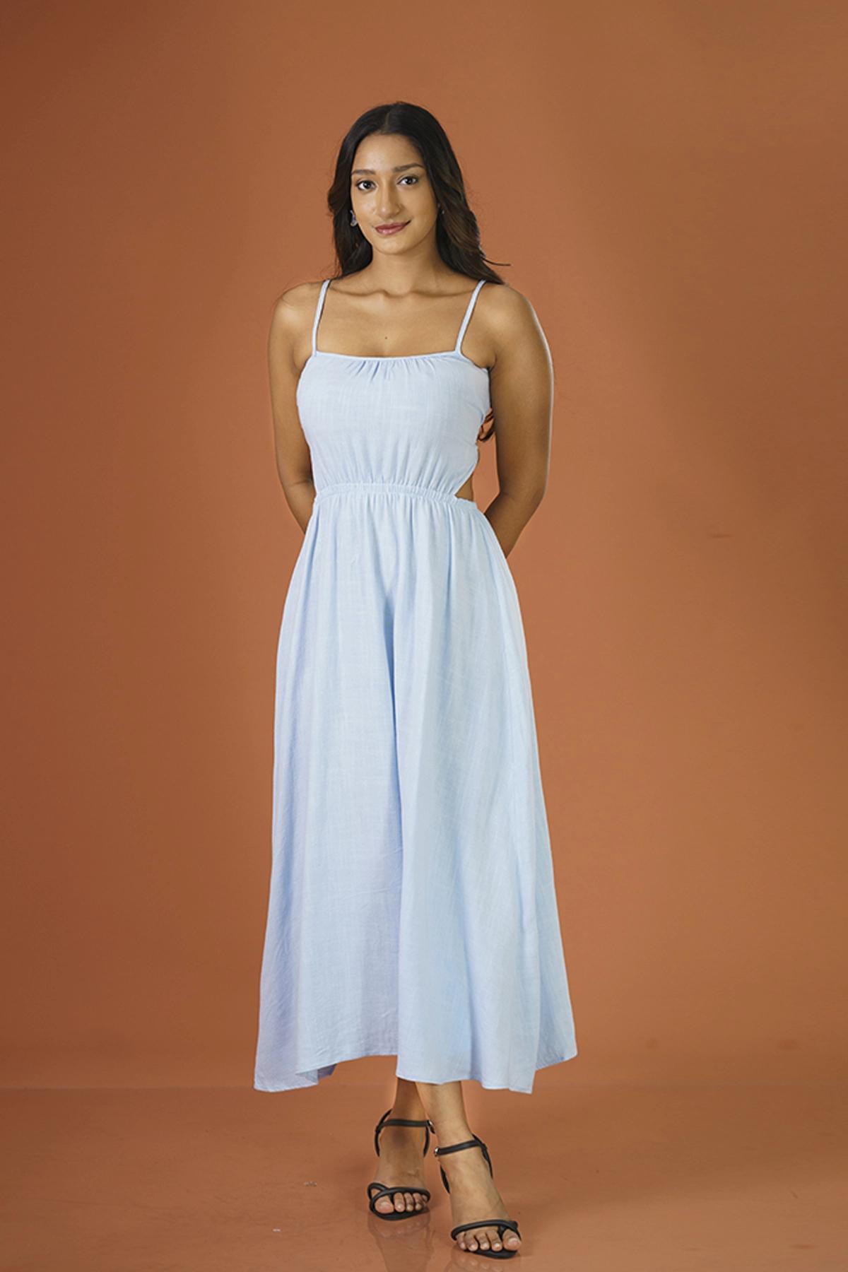 square-neck-tie-backless-midi-dress