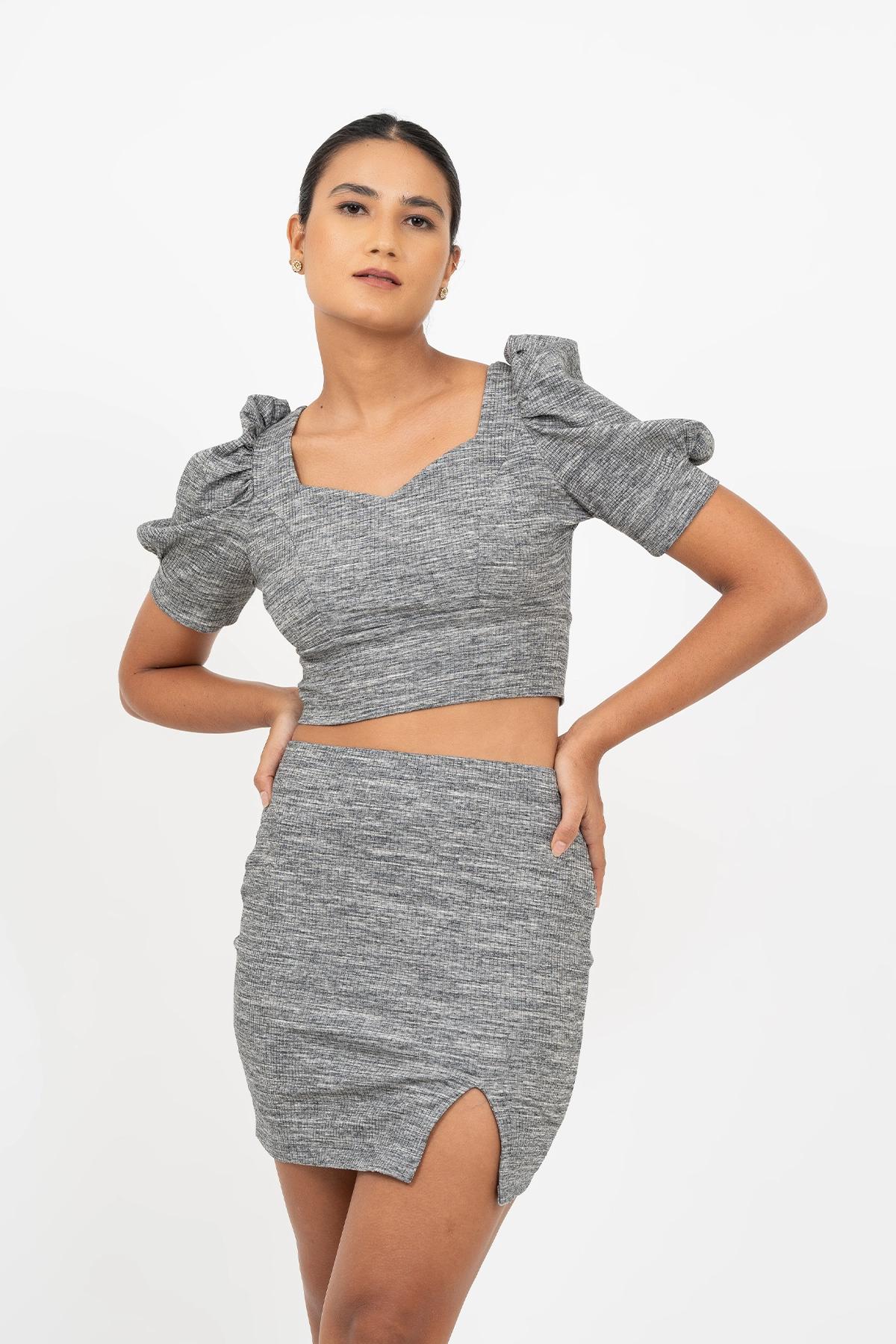 casual-puff-sleeves-solid-women-grey-top