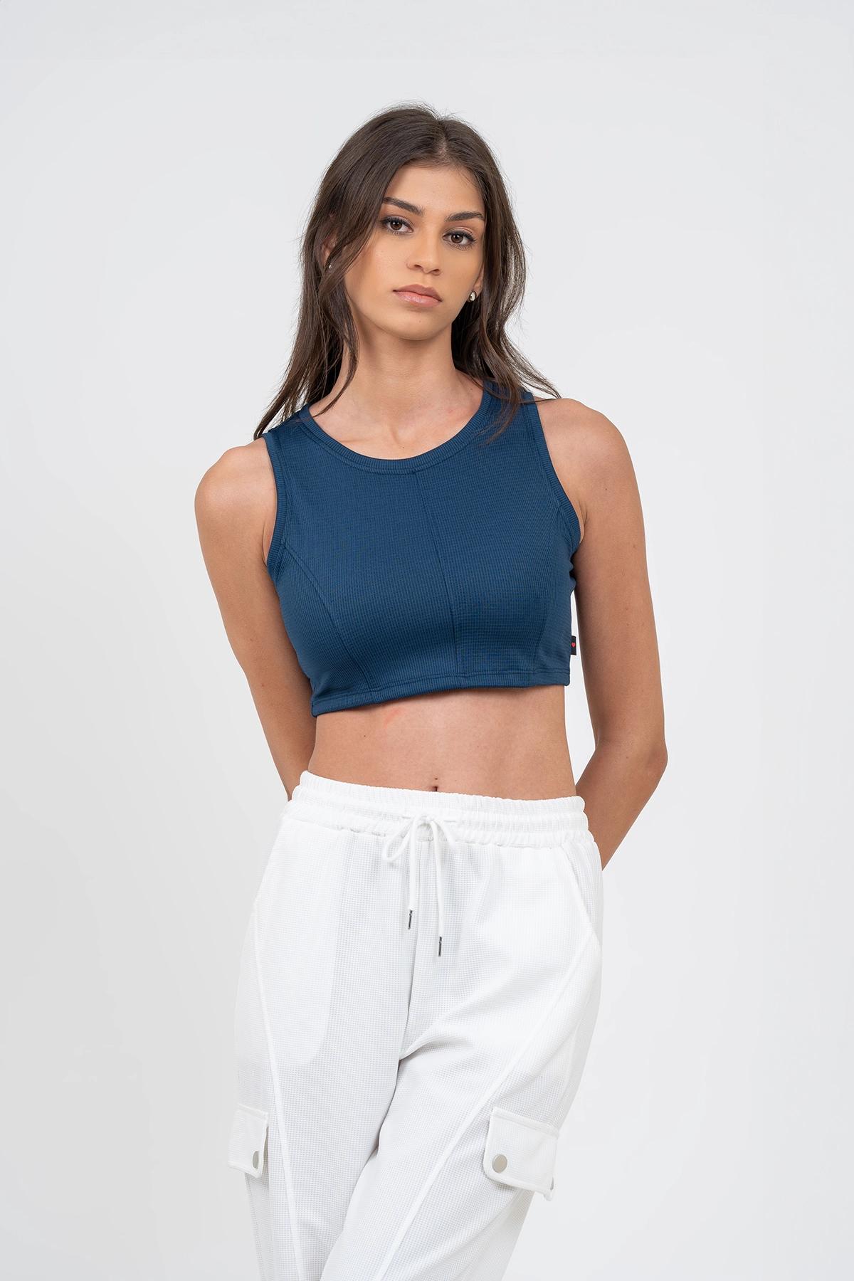 navy-blue-ribbed-knit-top