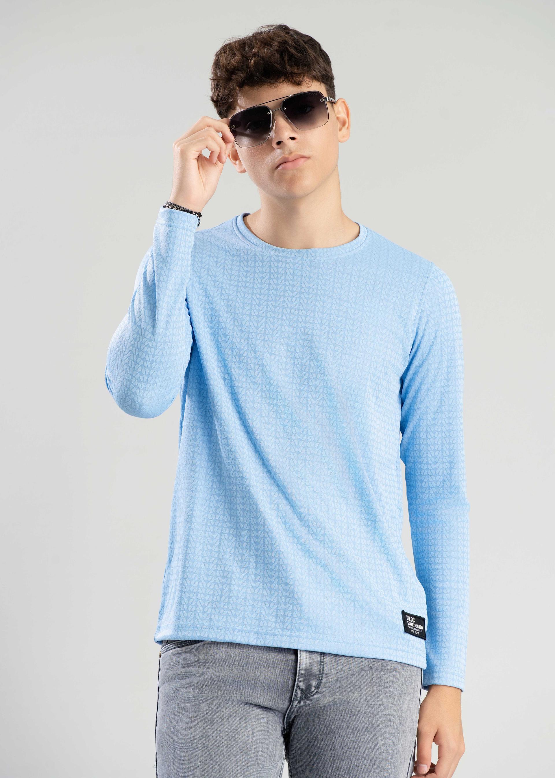 mens-sky-blue-textured-long-sleeve-crew-neck-tshirt