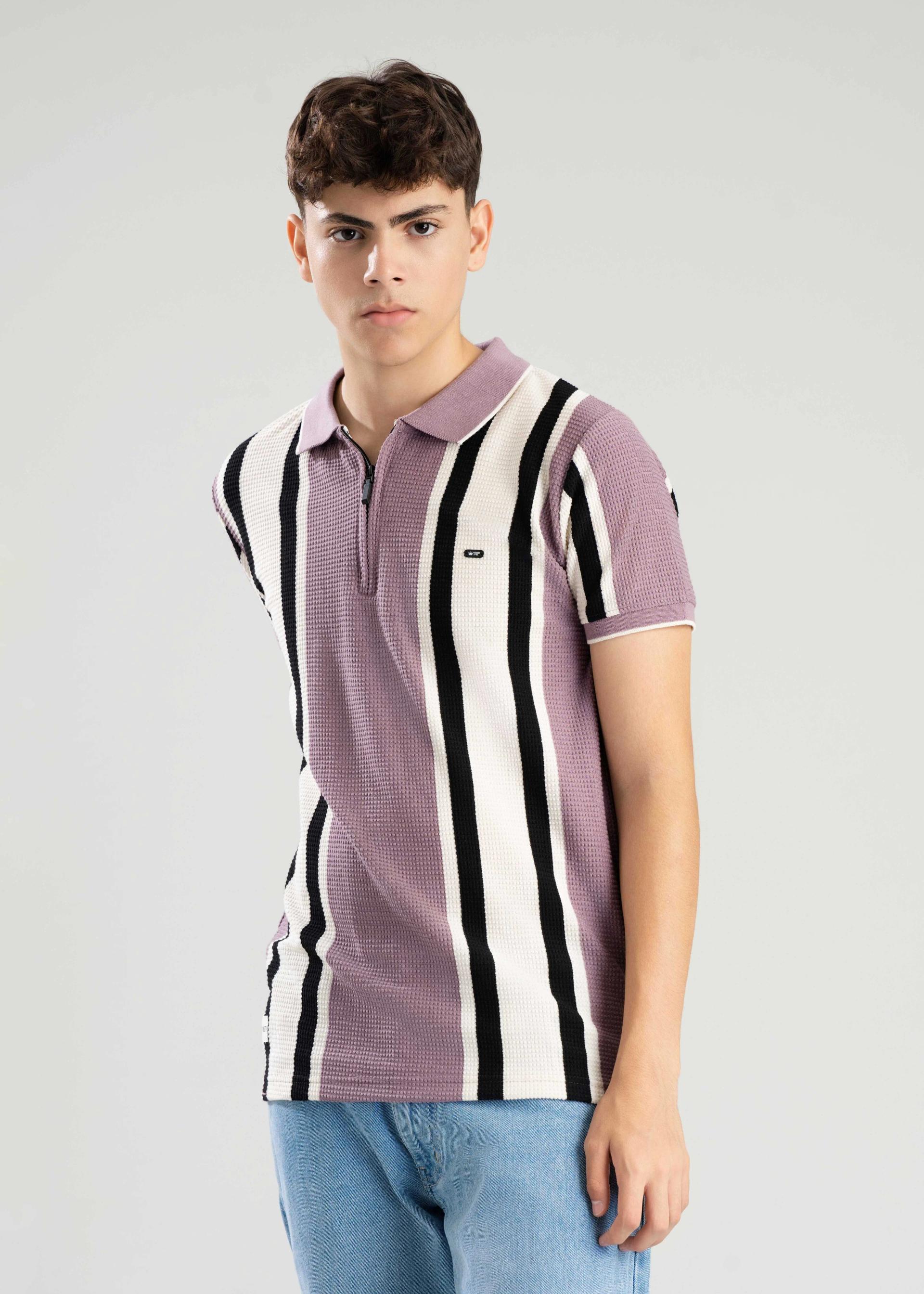 striped-slim-fit-purple-tshirt