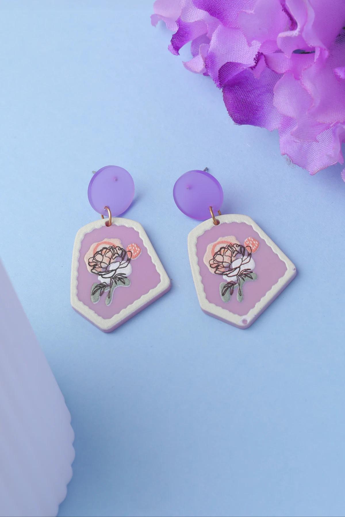 women-retro-flower-blue-contrast-color-round-square-earrings