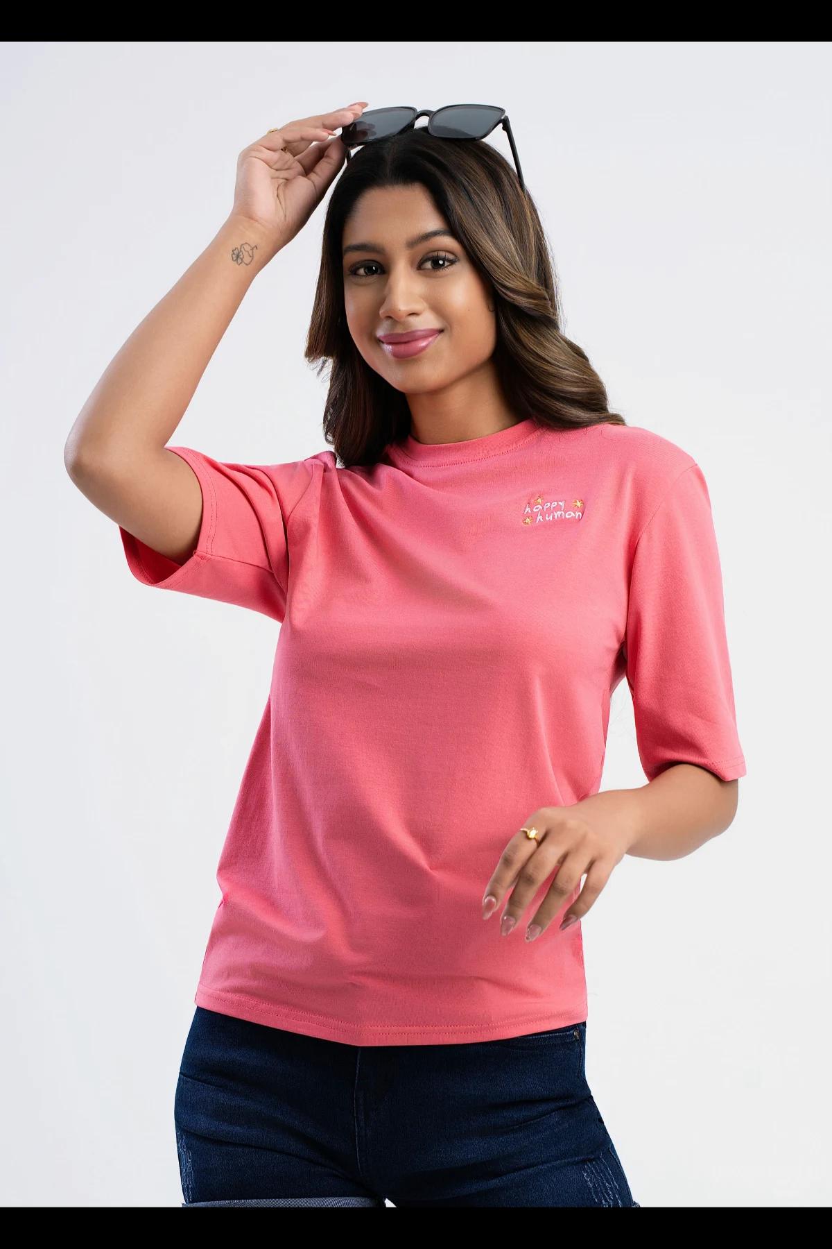 womens-coral-pink-graphic-tee