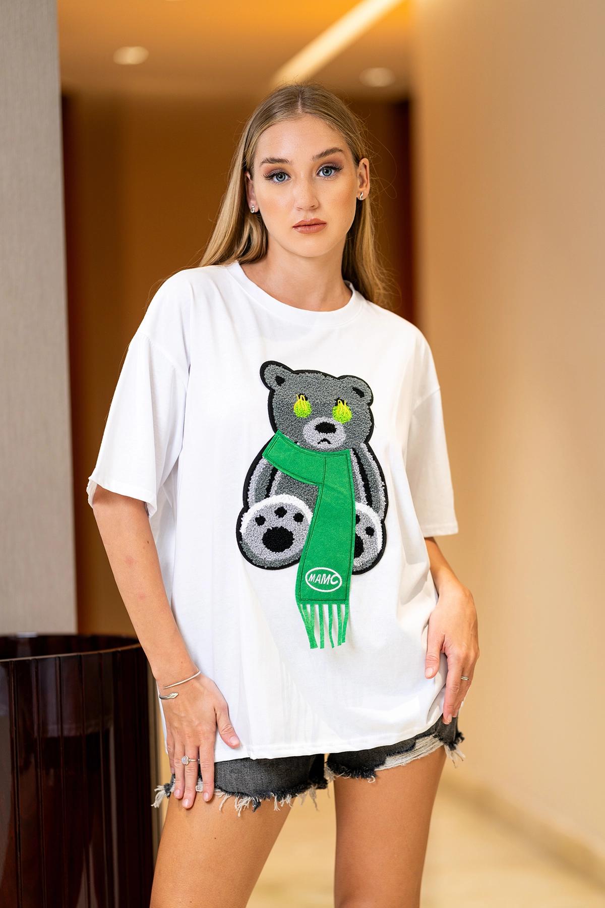 womens-green-teddy-bear-oversize-tshirt