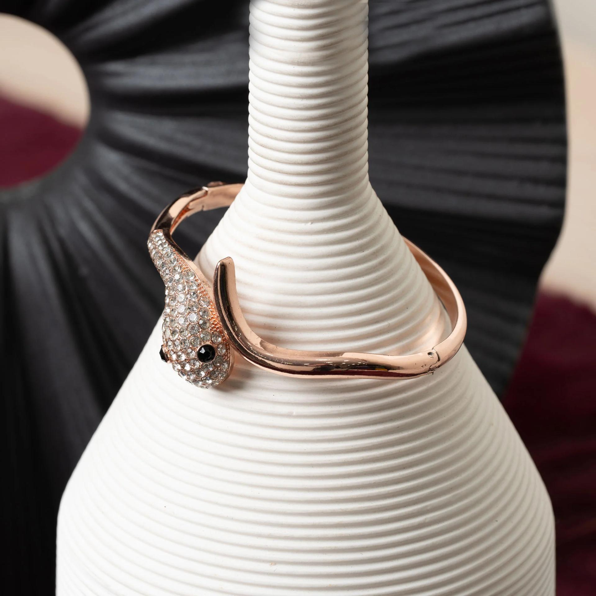 glamorous-rose-gold-tone-serpent-bracelet-