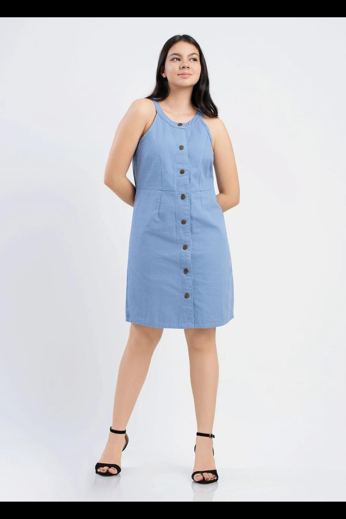 light-blue-dress-with-front-button-closure-dress