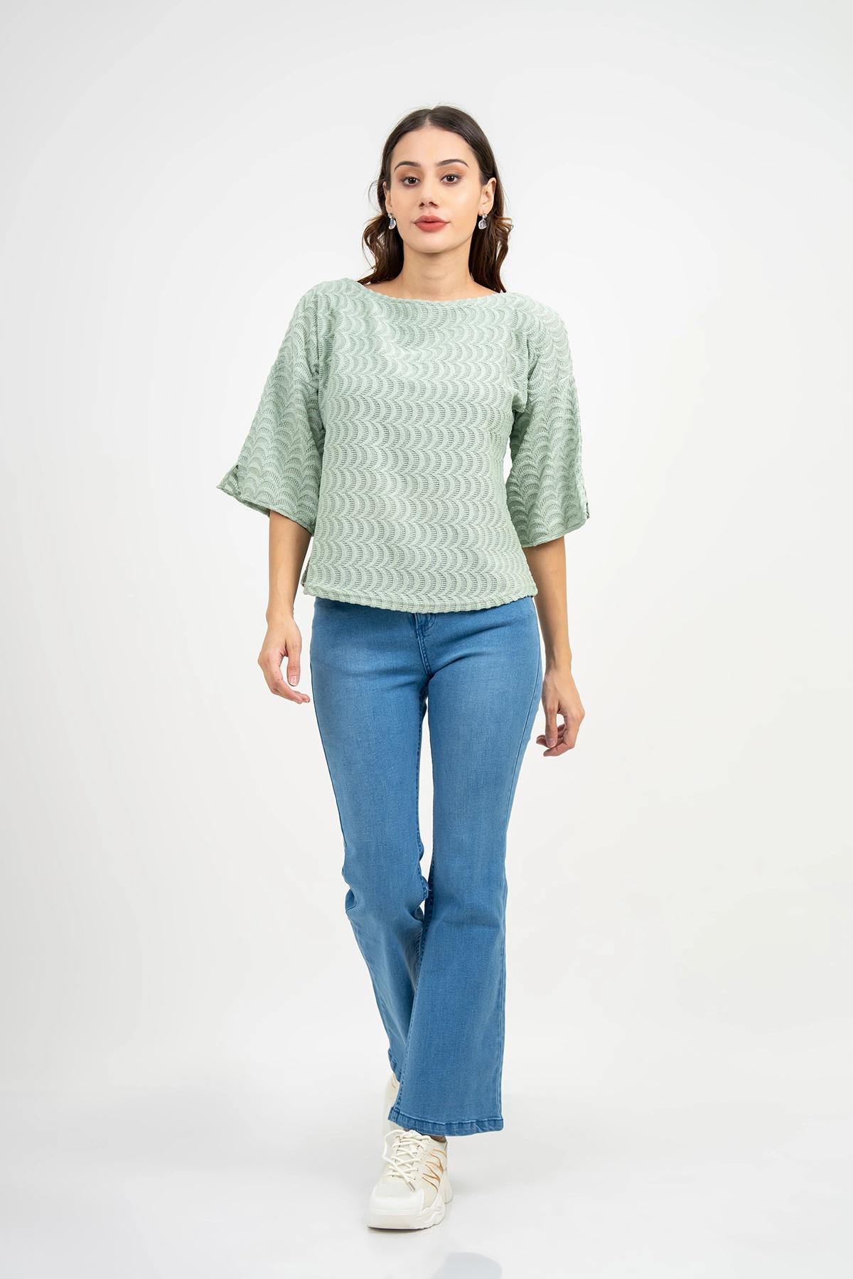 women-formal-half-sleeves-round-neck-regular-fit-top