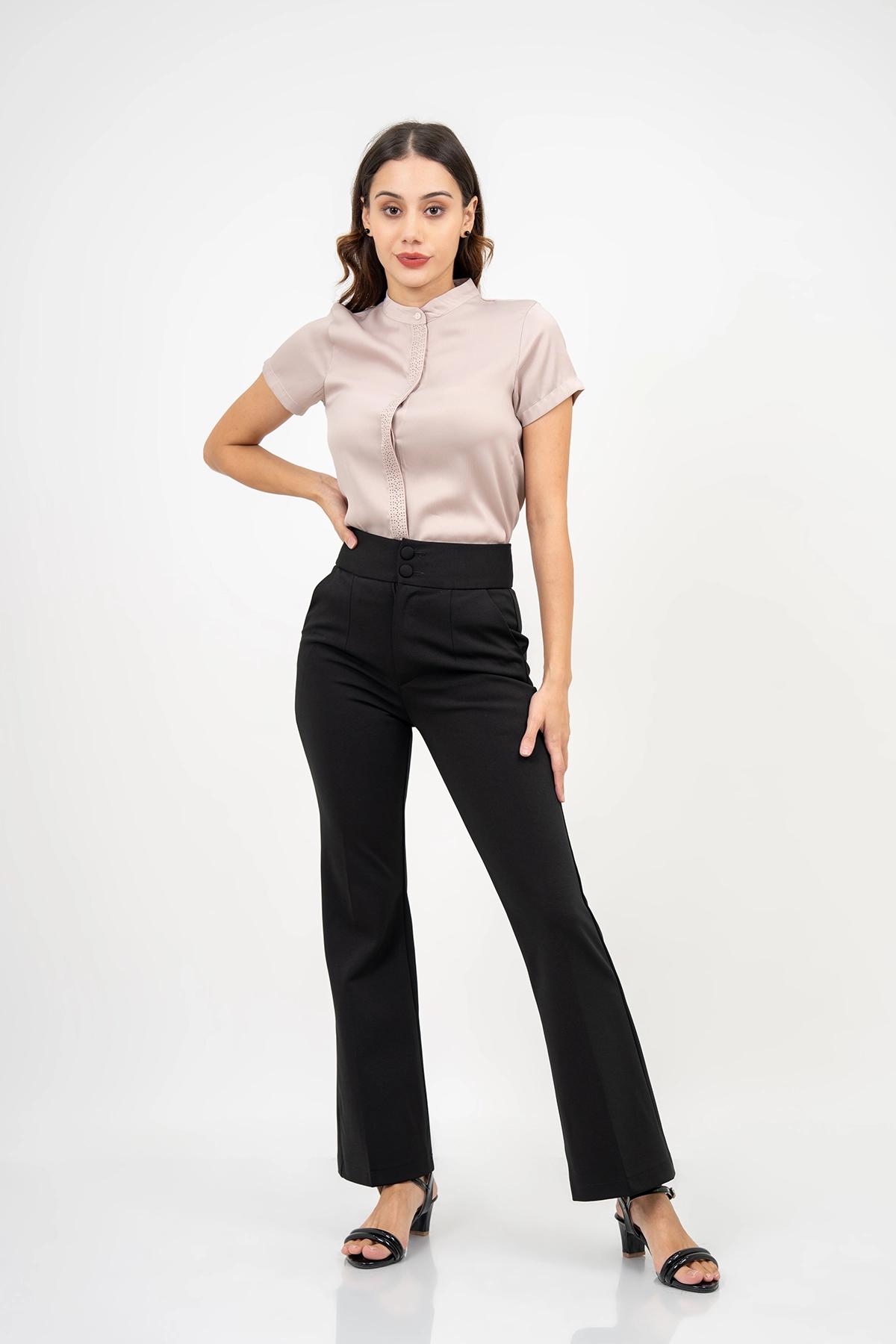 women-solid-formal-beige-top