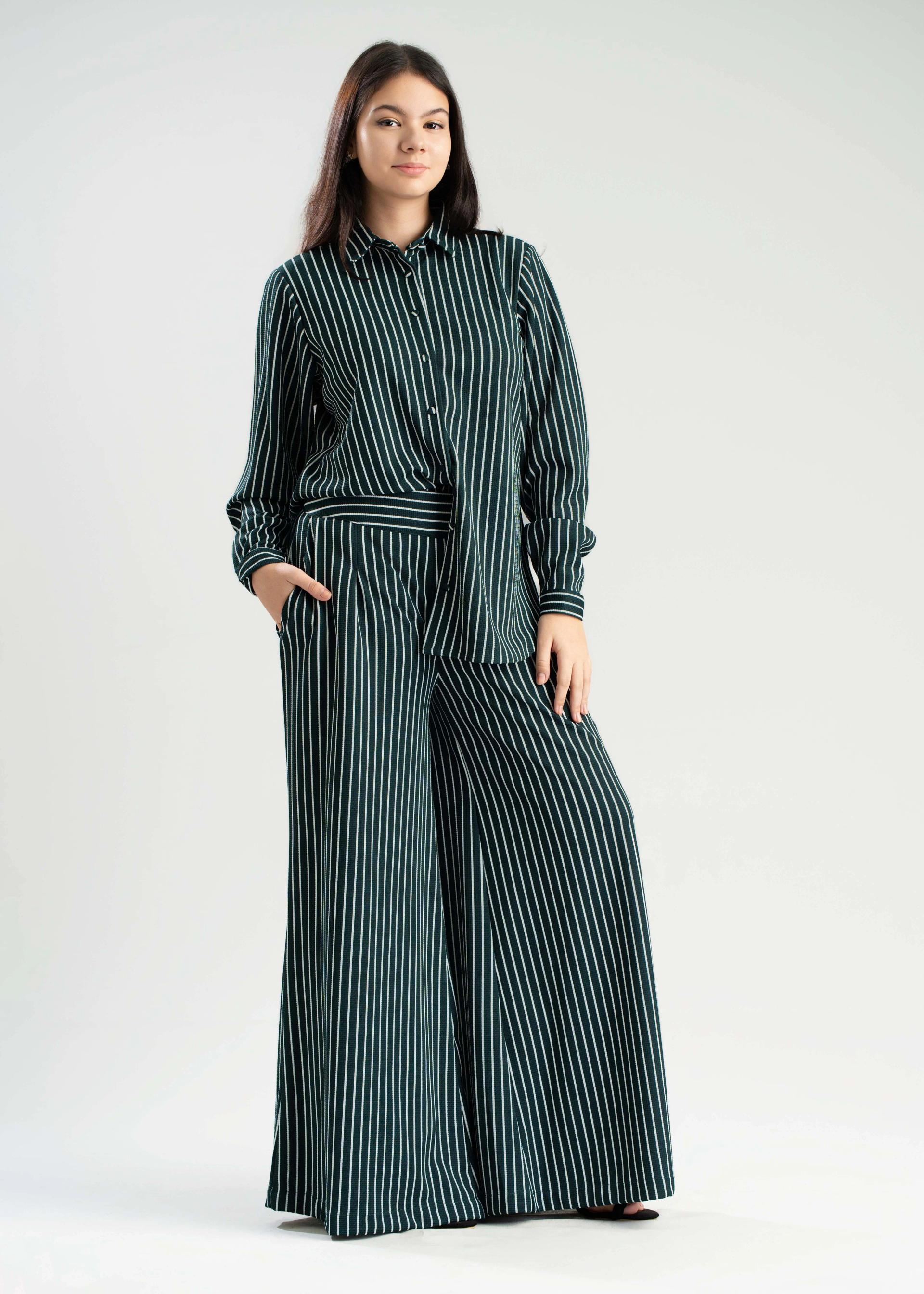womens-pinstripe-wideleg-dark-green-pants
