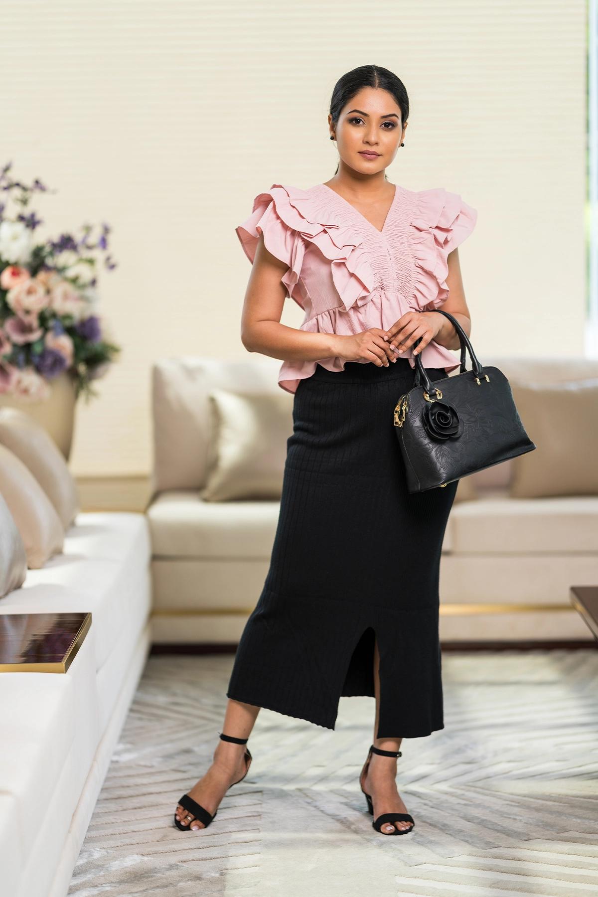 womens-frill-detail-ruffles-short-blouse