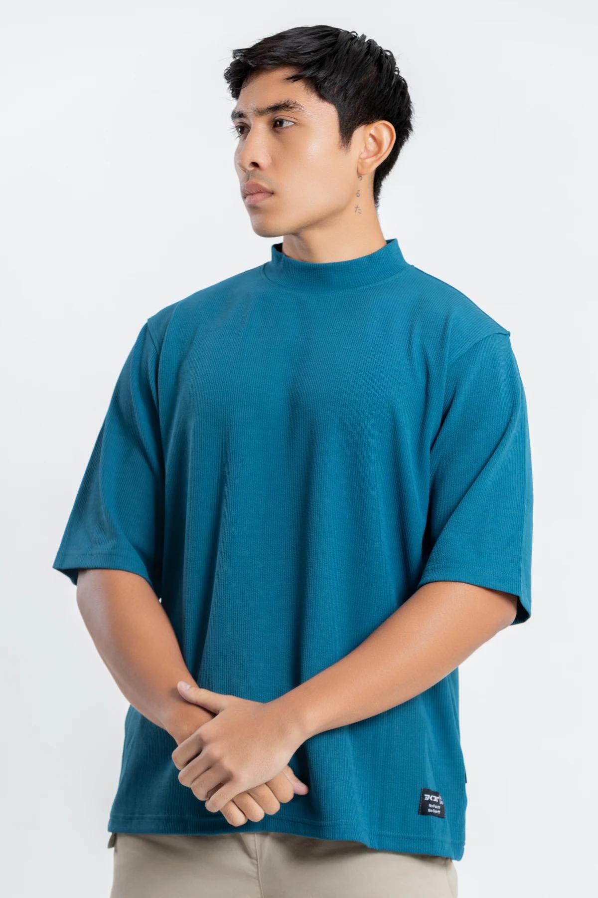 dkdc-men-teal-solid-relaxed-fit-tshirt