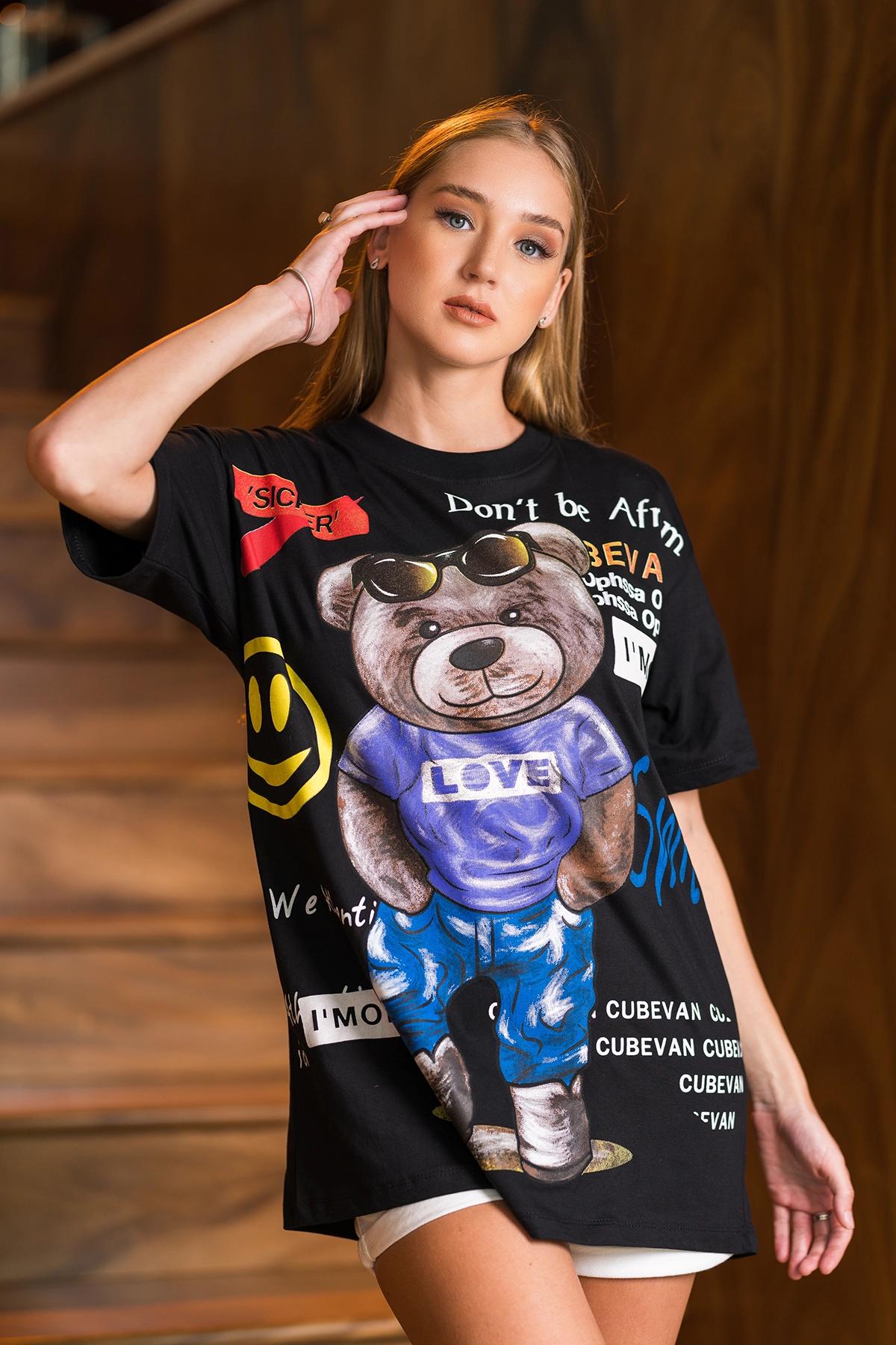 womens-happier-oversize-printed-black-tshirt