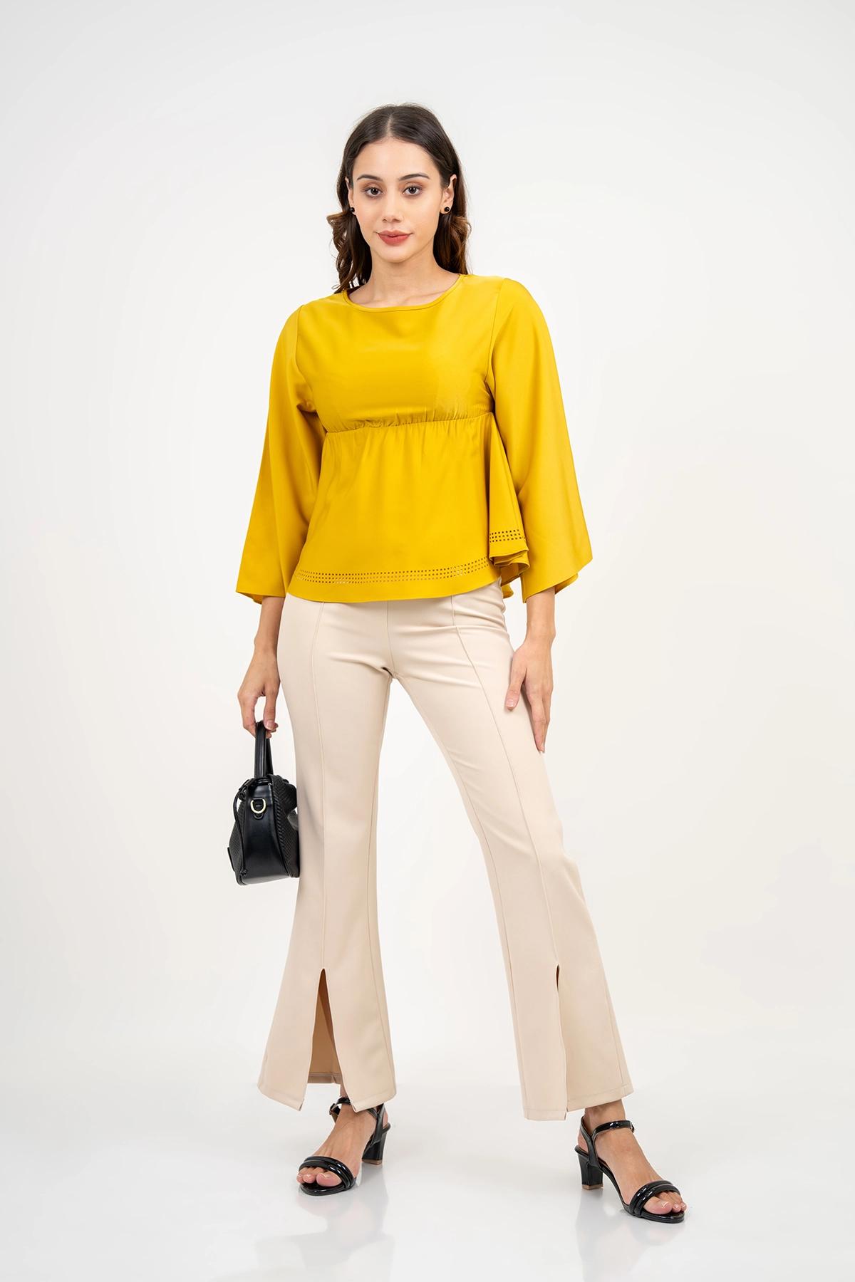 women-fashionable-yellow-top