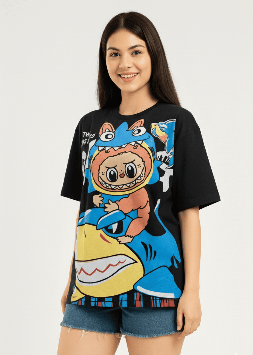 labubu-shark-graphic-tshirt