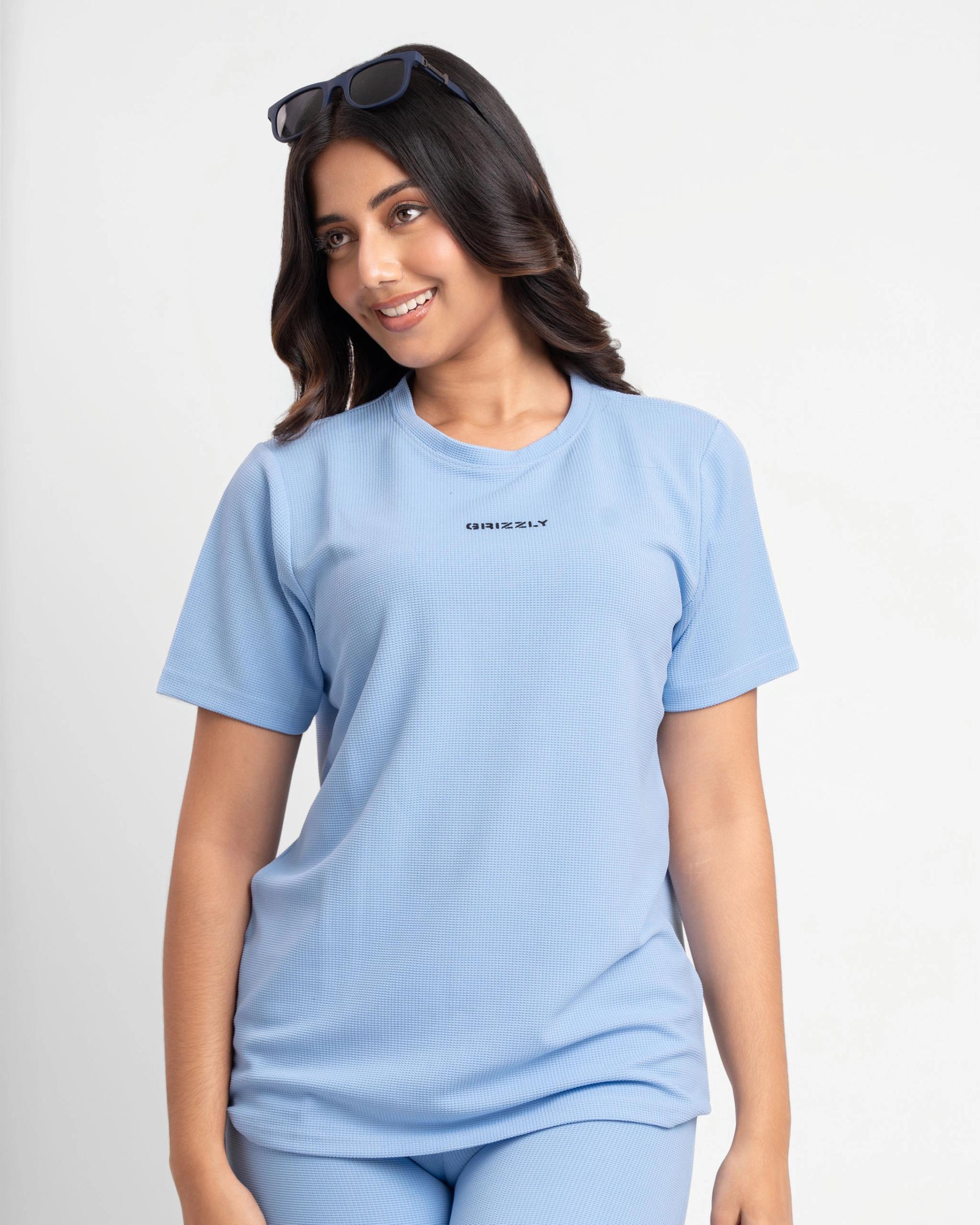 womens-light-blue-textured-tshirt