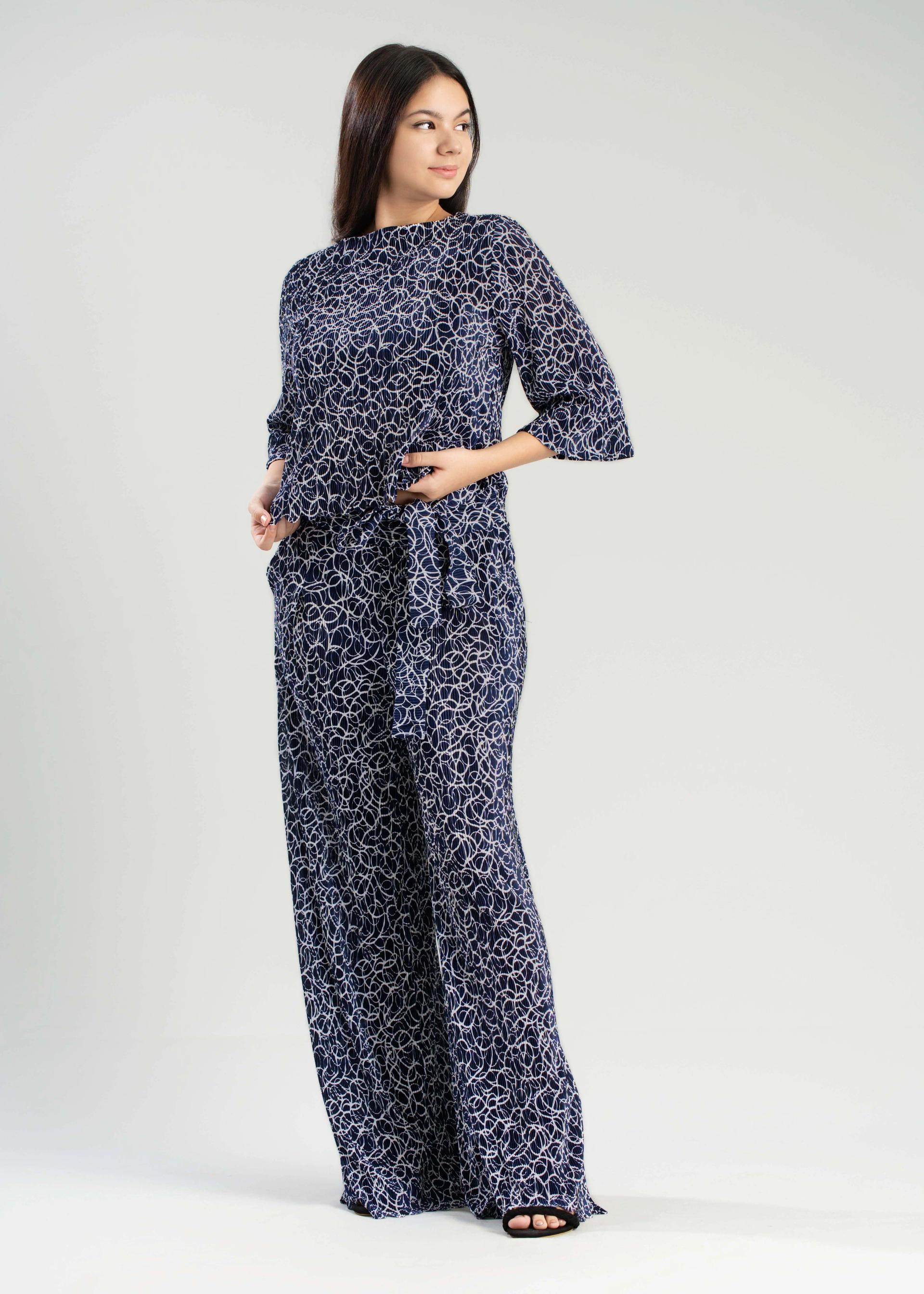 womens-navy-abstract-print-wide-leg-pant