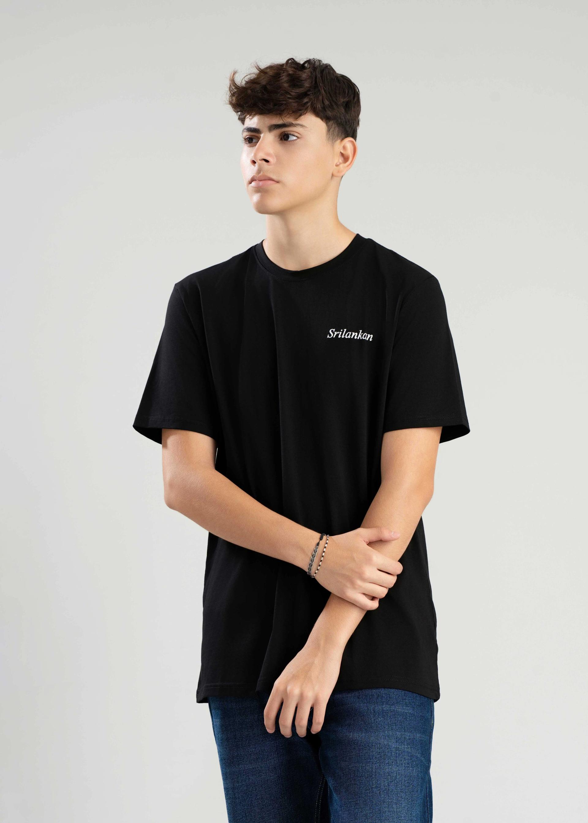 gents-black-sl-text-printed-tshirt