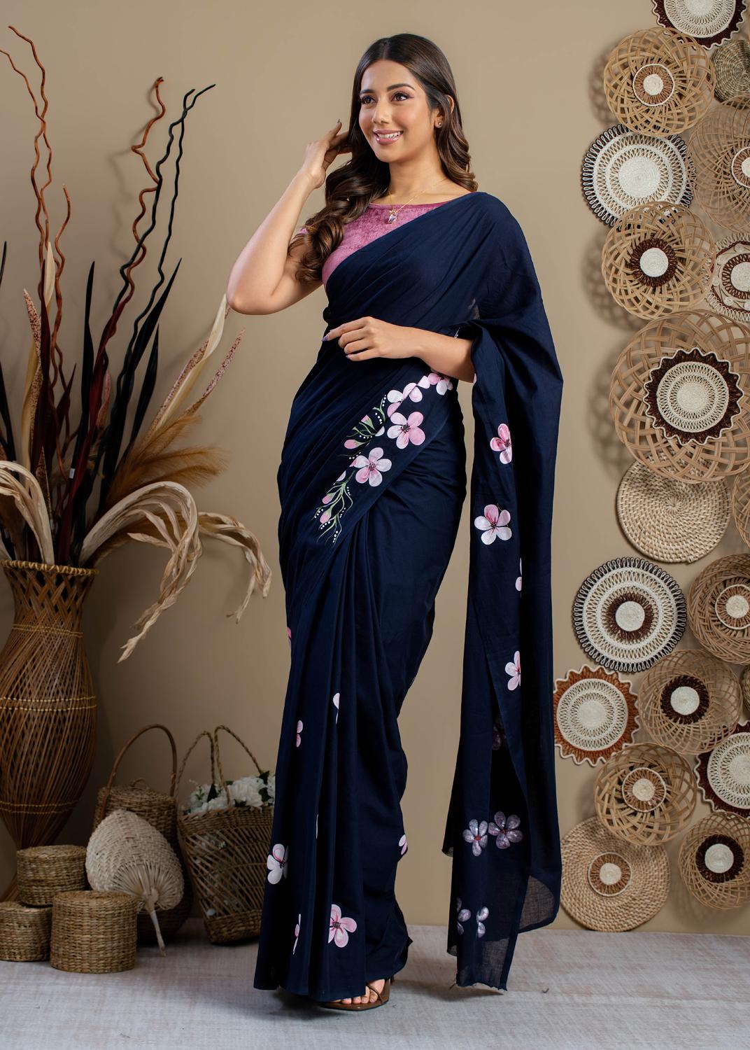 elegant-floral-batik-saree