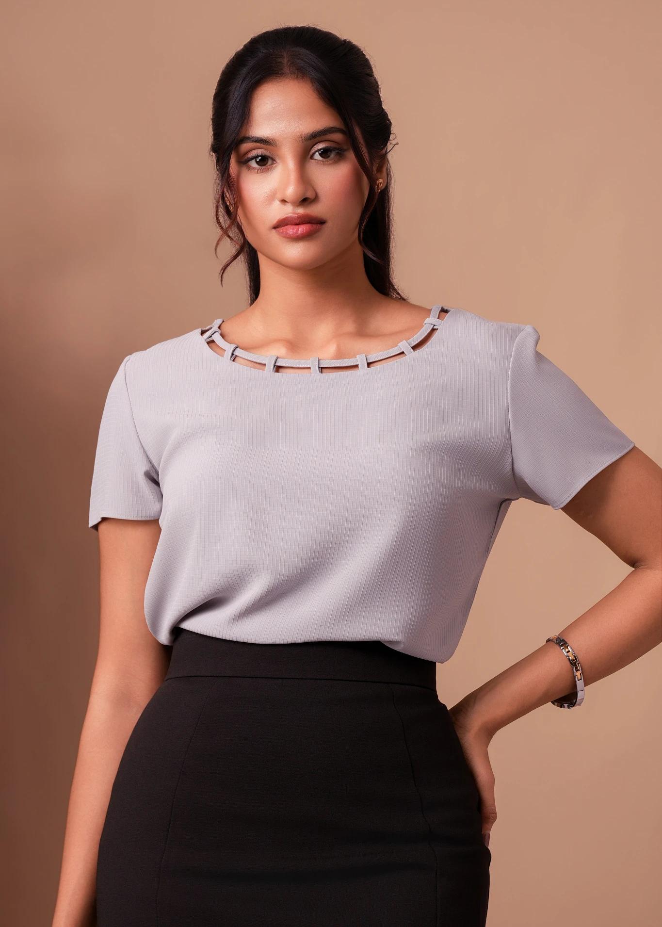 lavender-grid-loop-blouse