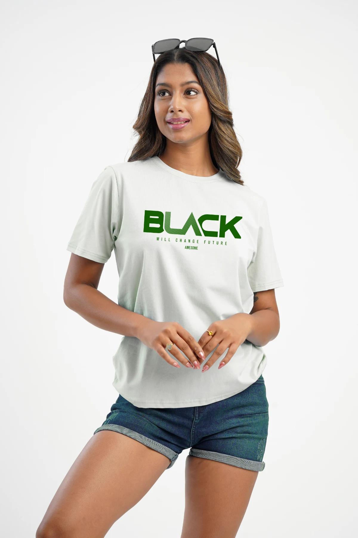 womens-black-green-soft-cotton-budget-tshirt