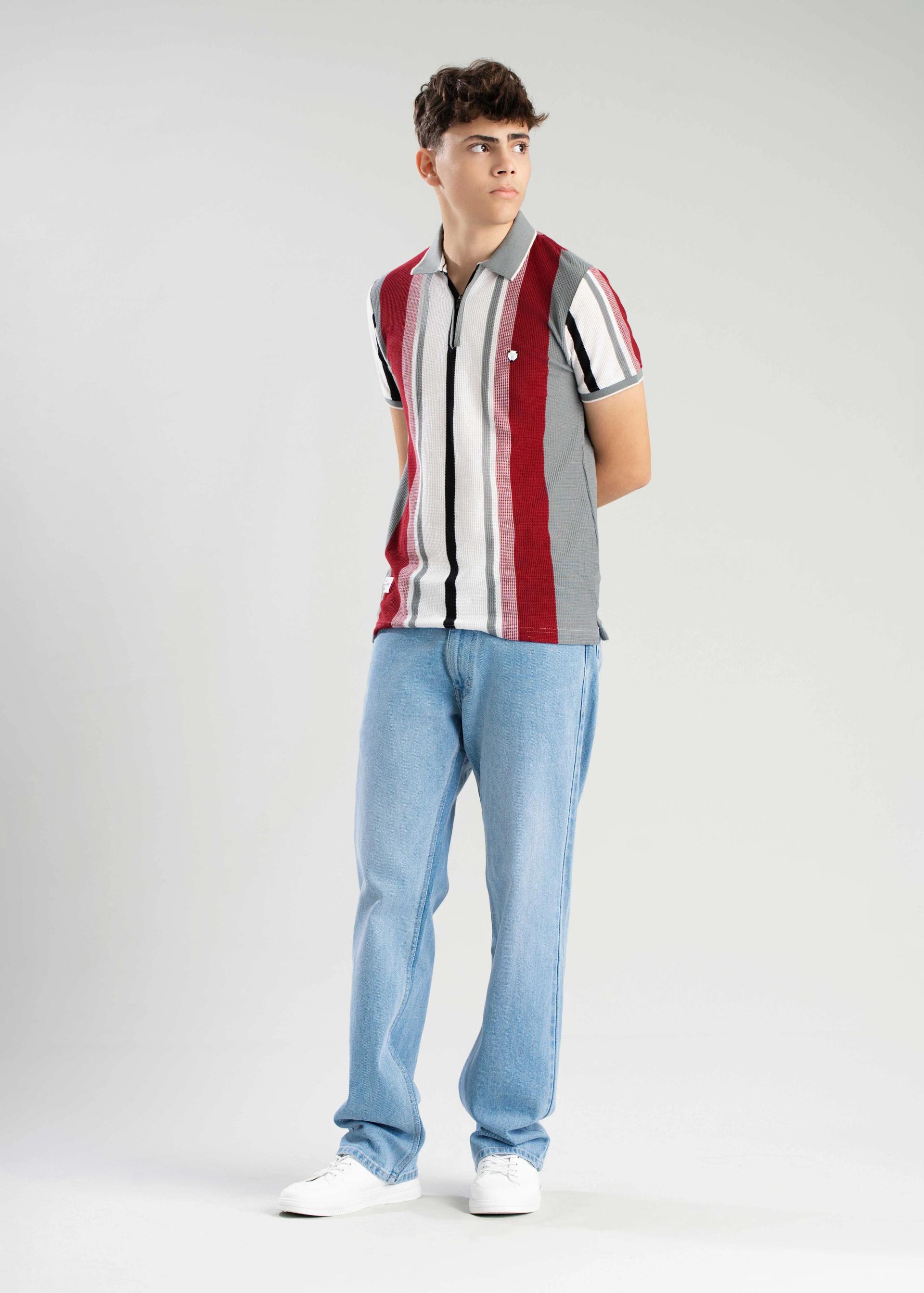 striped-short-sleeve-tshirt-with-zip-neck