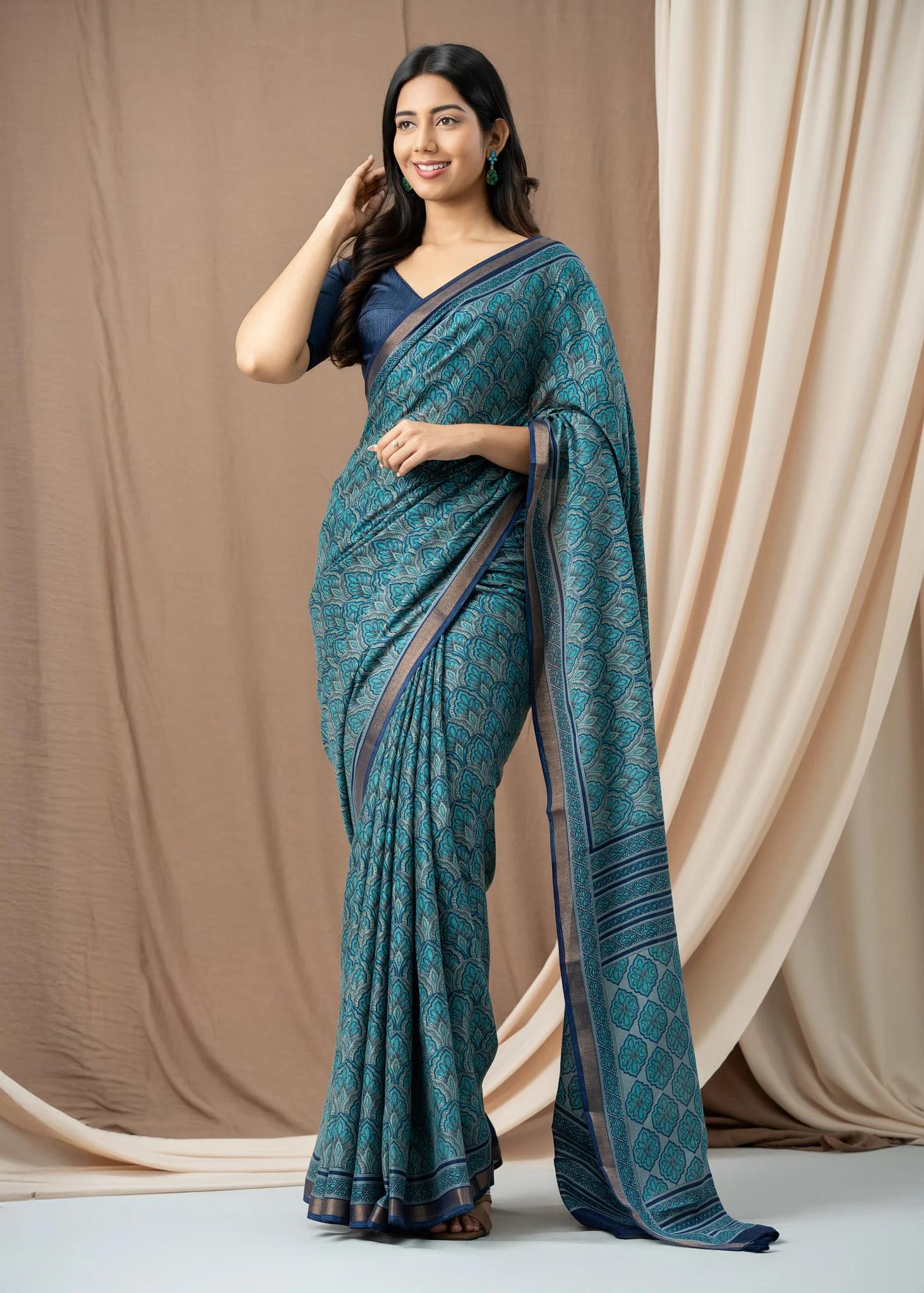 women-light-blue-embellished-silk-blend-saree