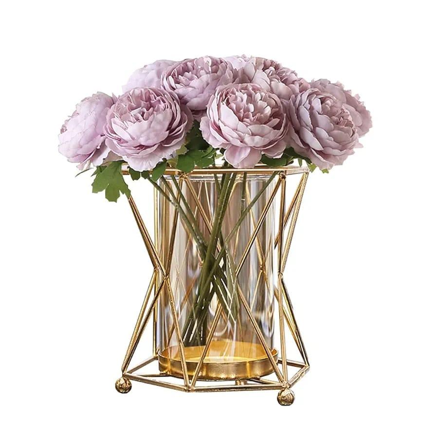 golden-vase-metal-flowers-pot