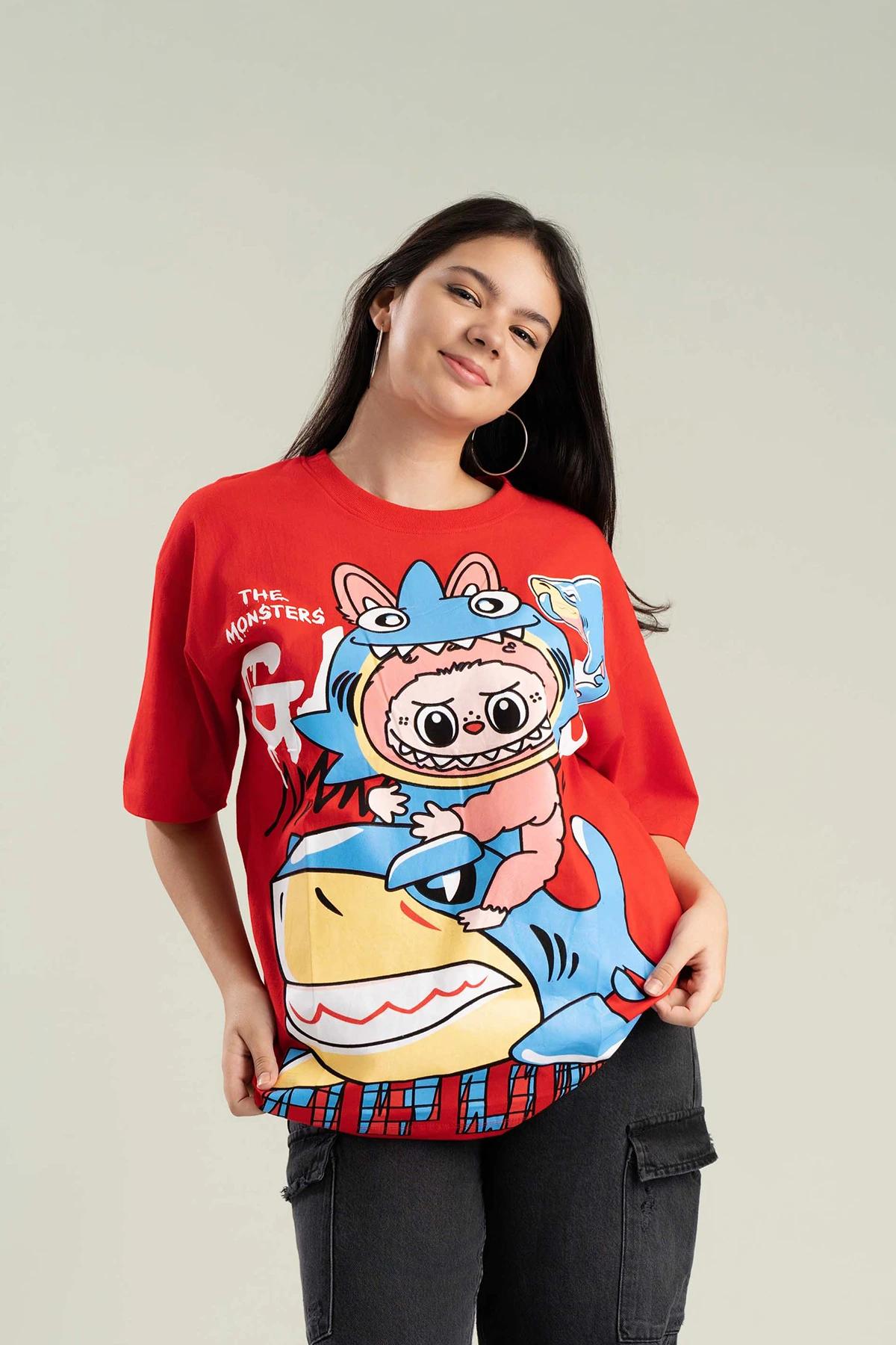 labubu-red-color-womens-tshirt