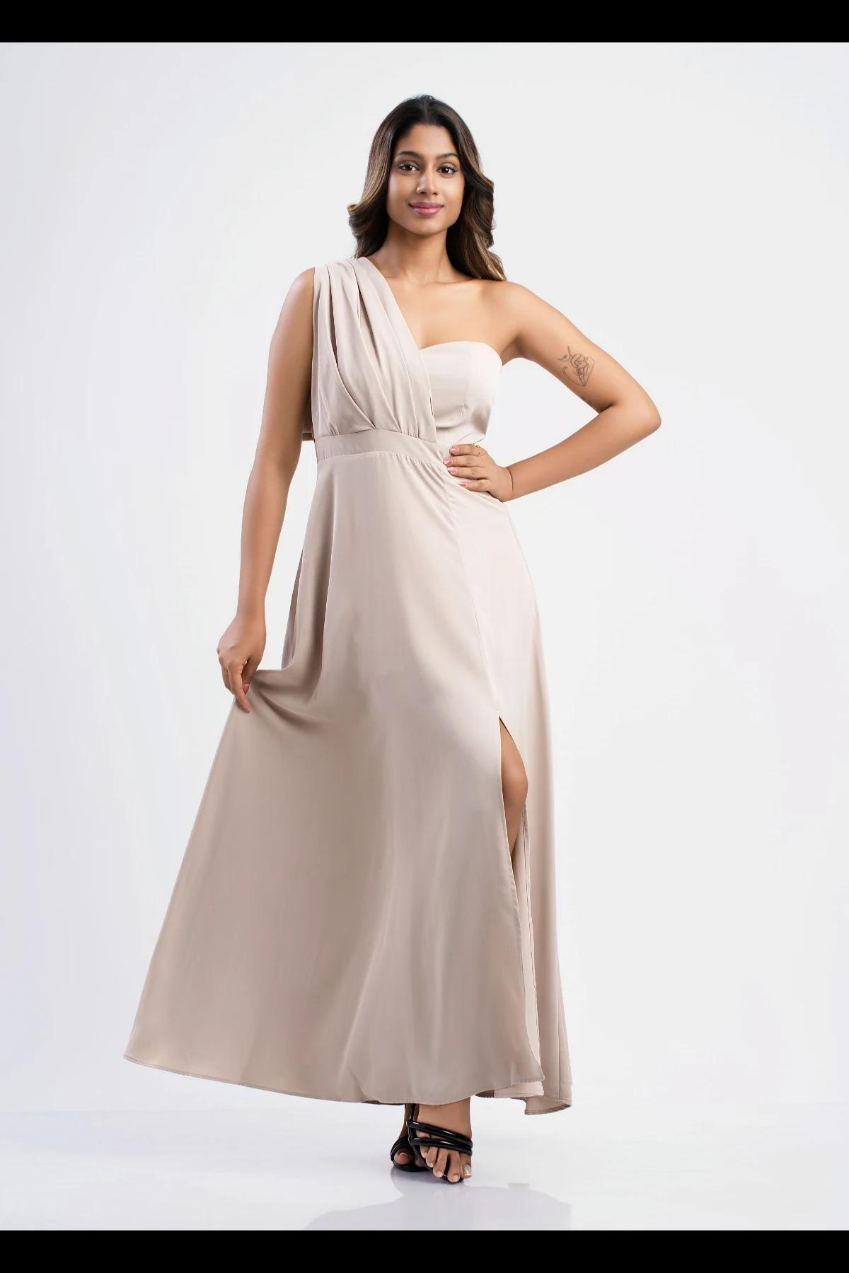 champagne-one-shoulder-side-slit-maxi-dress