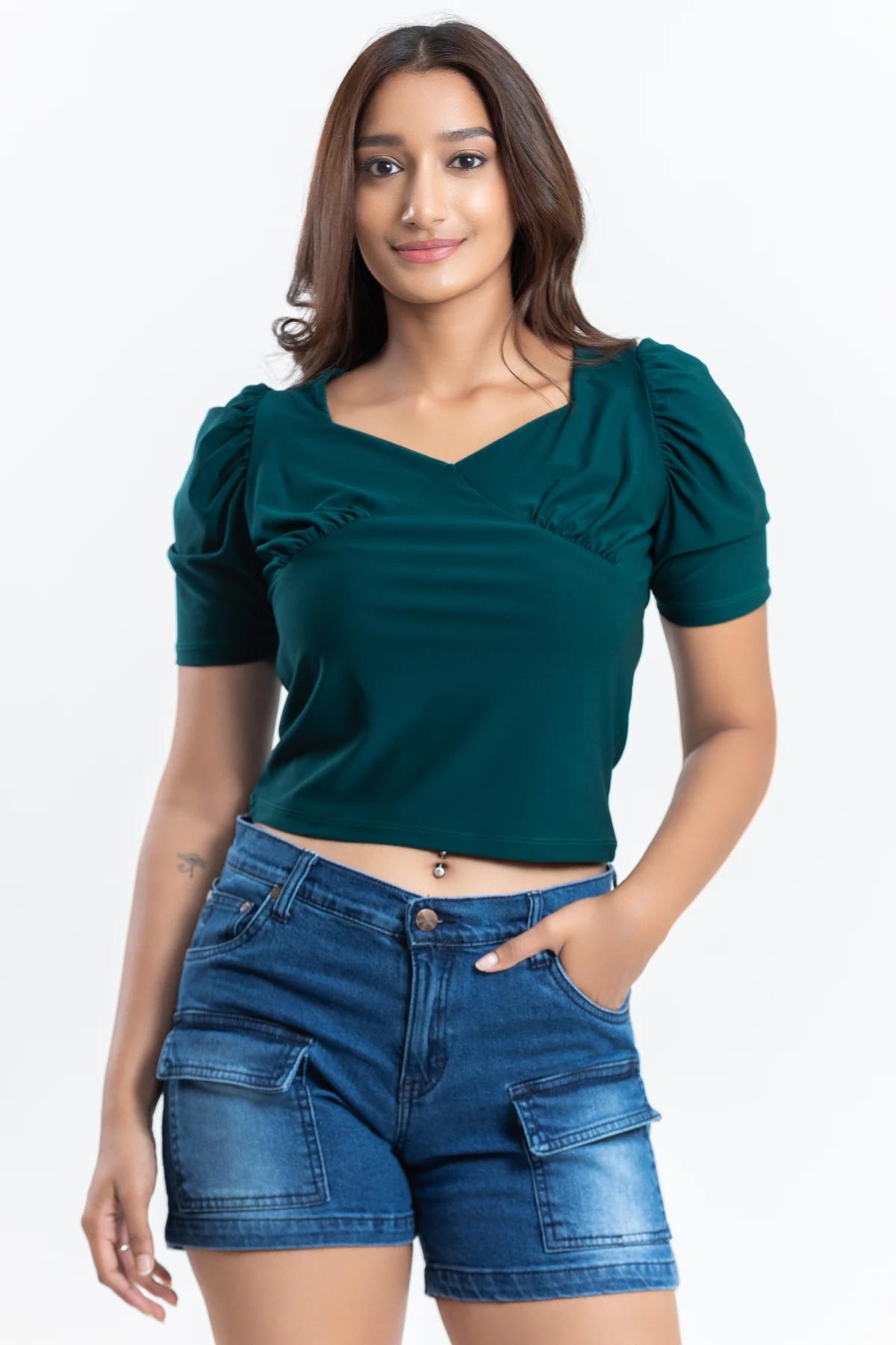 womens-v-neck-regular-half-sleeve-tshirt