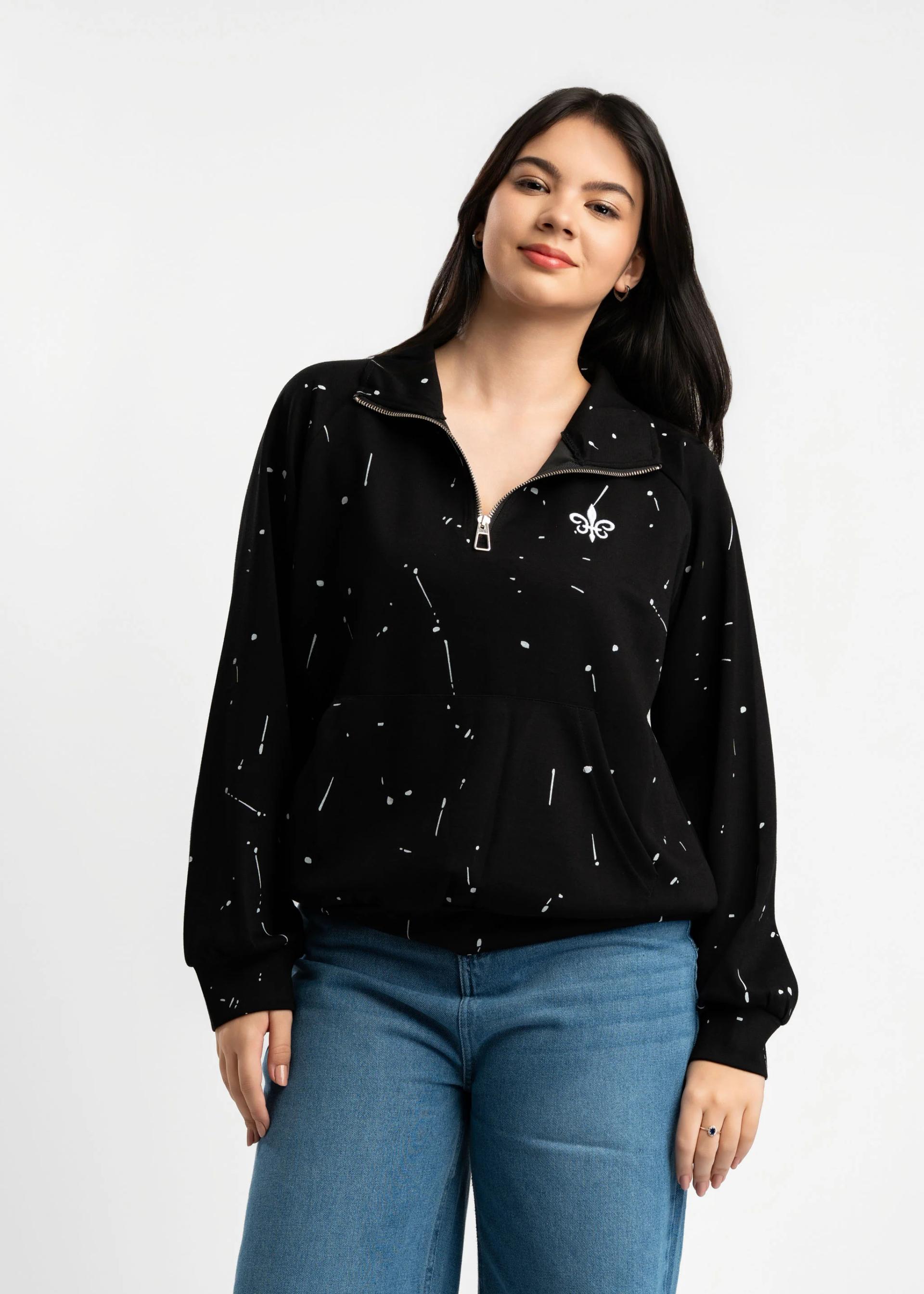 womens-black-quarterzip-fleece-top